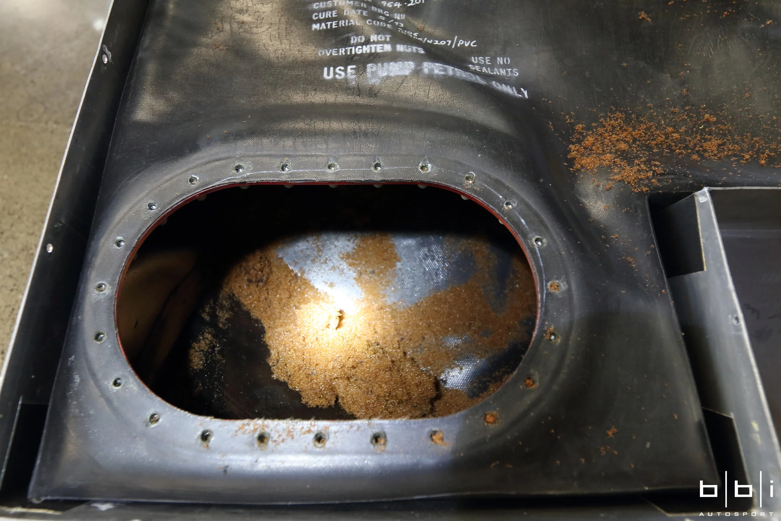 After being in storage for many years, the fuel system required servicing as the safety foam baffling have complete deteriorated.