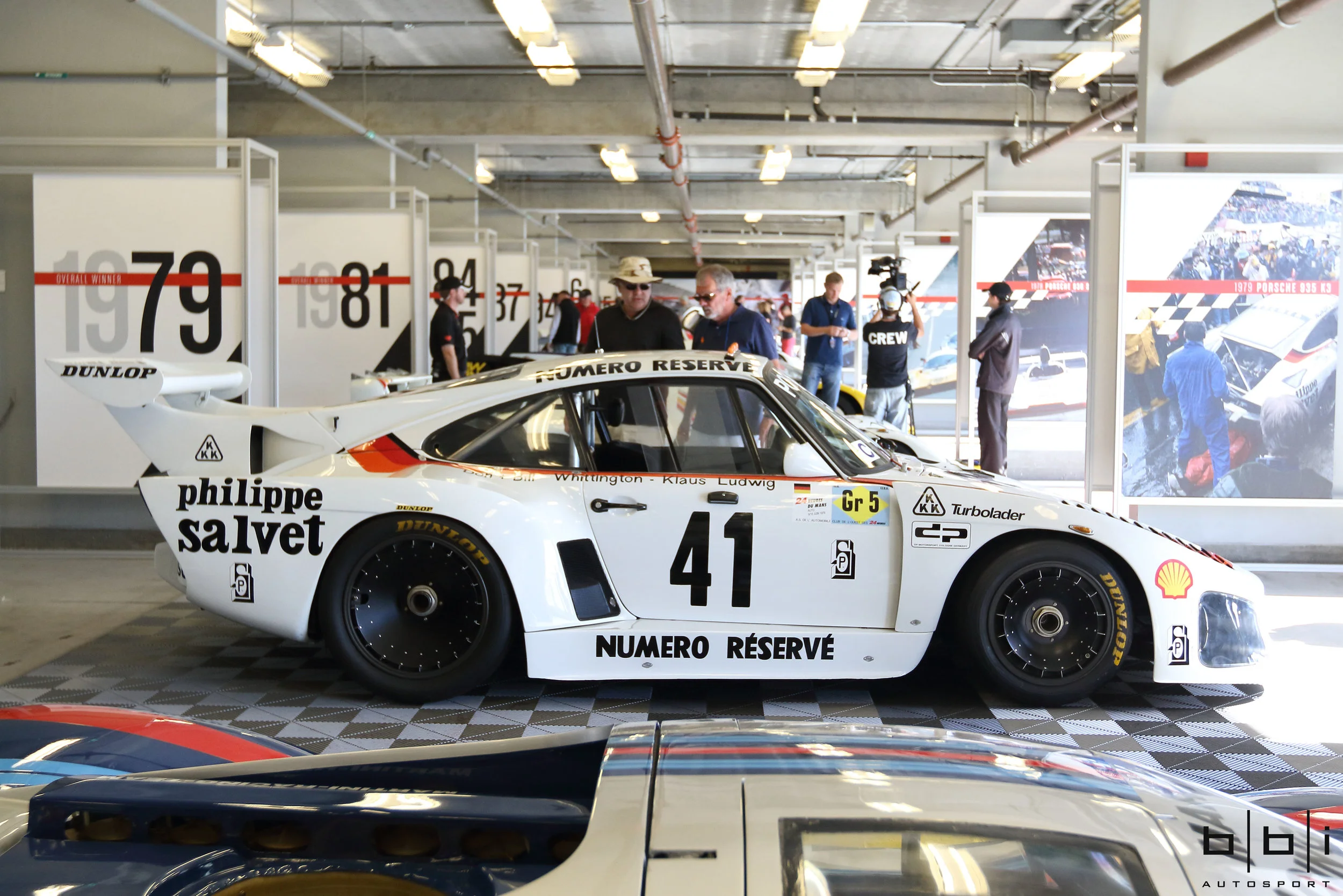1979 Le Mans Winning #41 Porsche 935 K3 (chassis 009 00015). This car was entered at 1979 Le Mans by Don and Bill Whittington, who, along with co-driver Klaus Ludwig, drove the 700 horsepower twin-turbo monster to a glorious overall win.