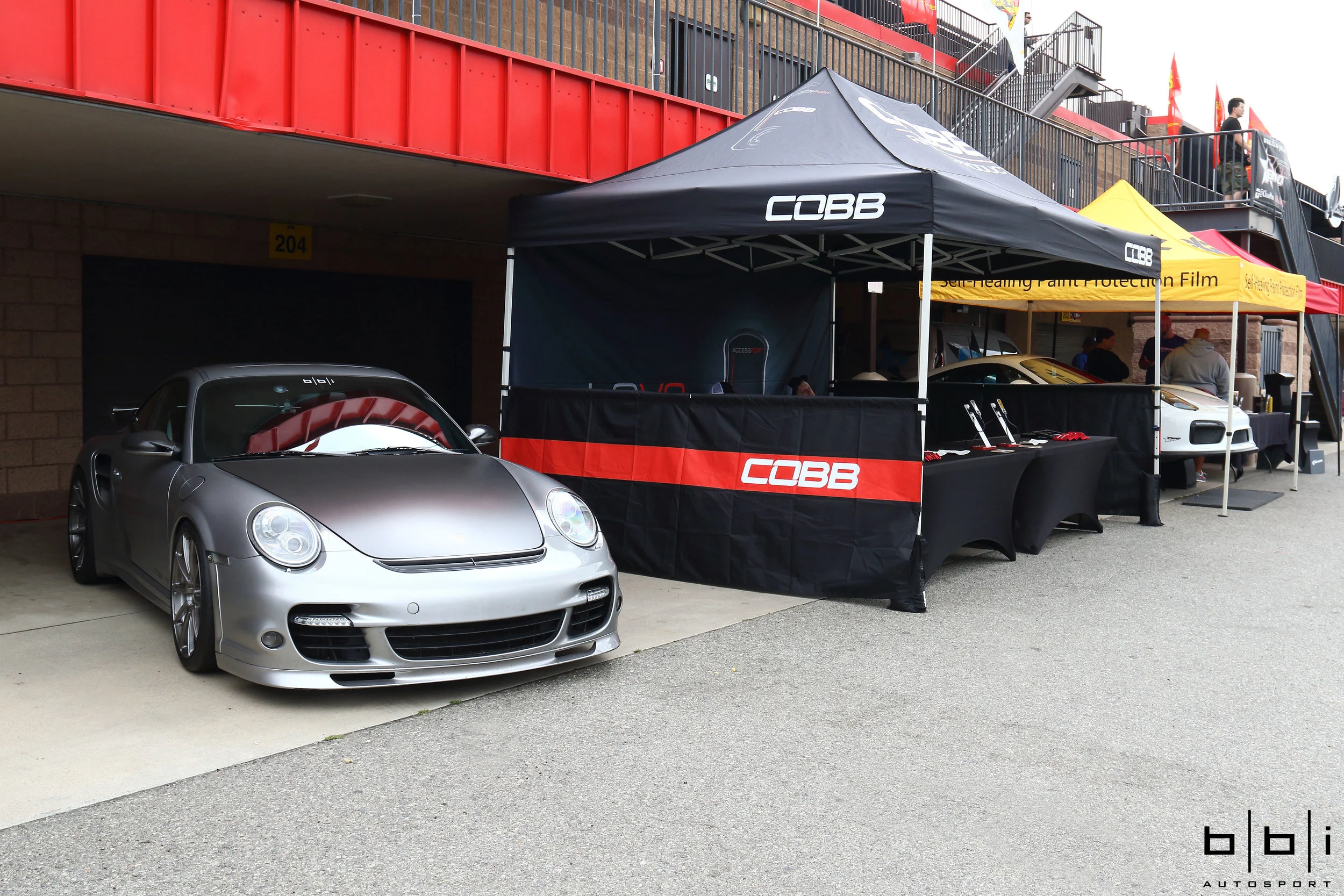 Cobb Tuning Booth with Porsche 997.1 Turbo tuned by BBi Autosport