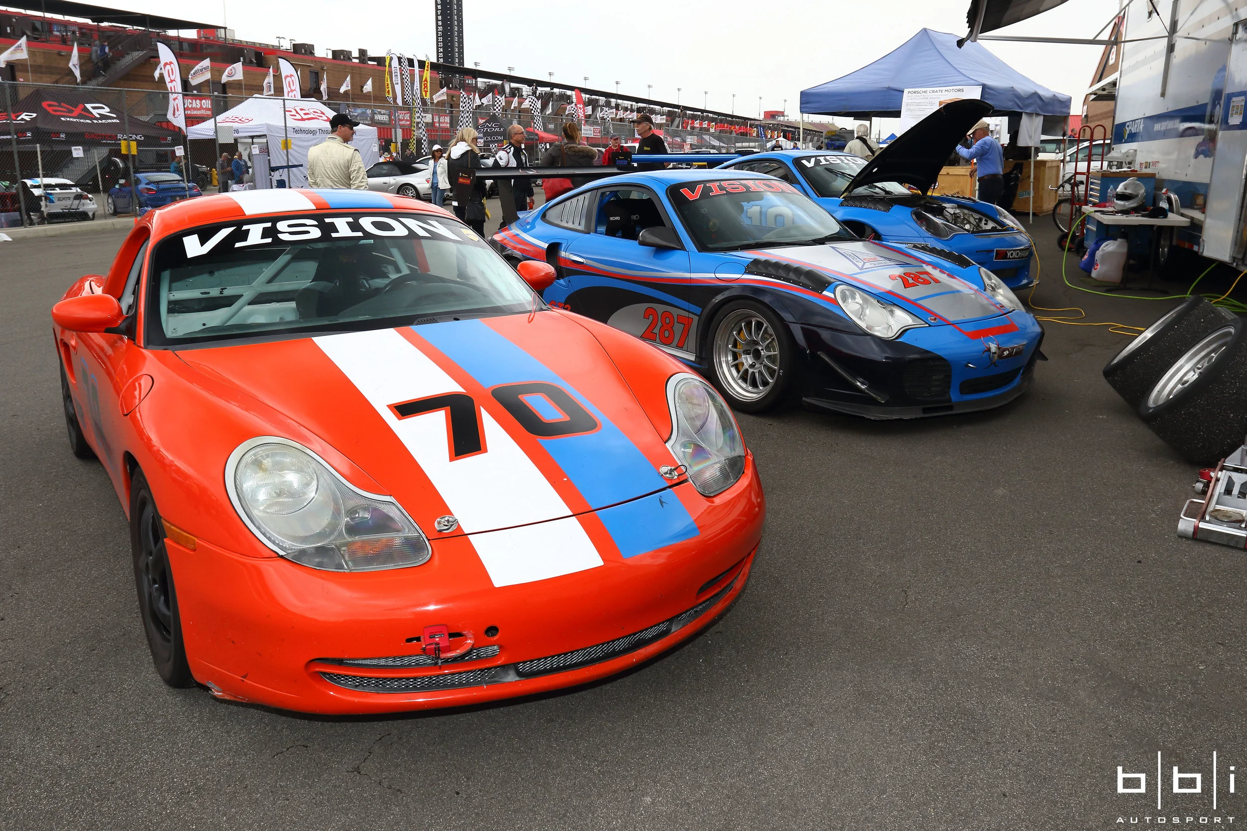 Some of the cars in the Vision Motorsports paddock. What is even more impressive is that Vision Motorsports owner Dwain Dement taking 1st place in all 3 Enduro & Sprint Races over the weekend