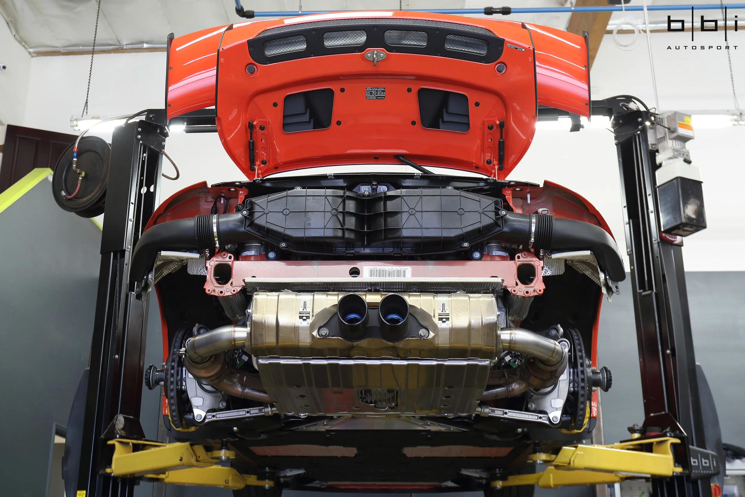BBi Autosport 997/991 GT3/RS Exhaust Bypass Pipes Installed
