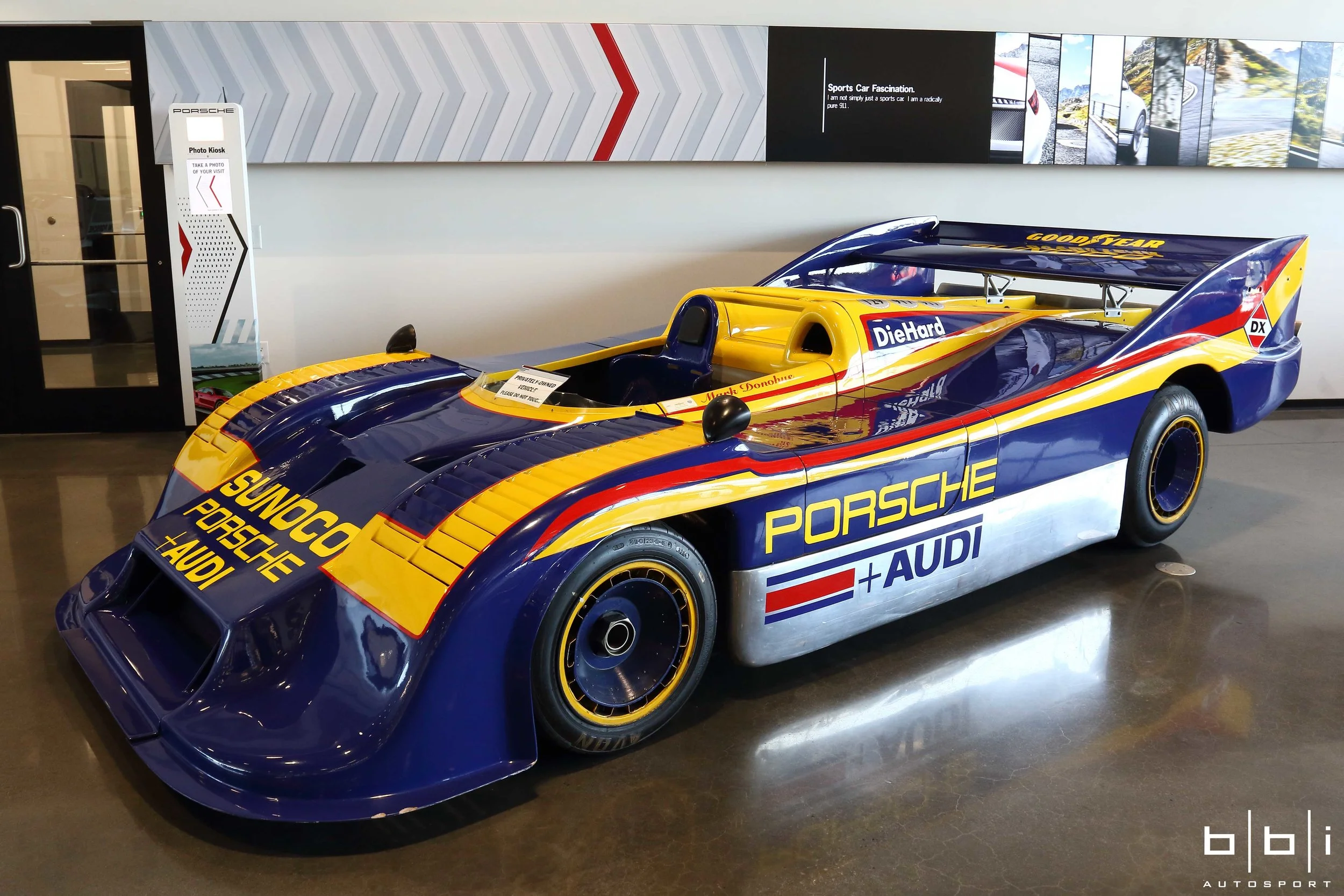 Driven by Mark Donohue, this Porsche 917/30 was the most powerful sports car racer ever built and raced as it was capable of producing 1,580 bhp with it's 5.374 litre 12 cylinder engine.