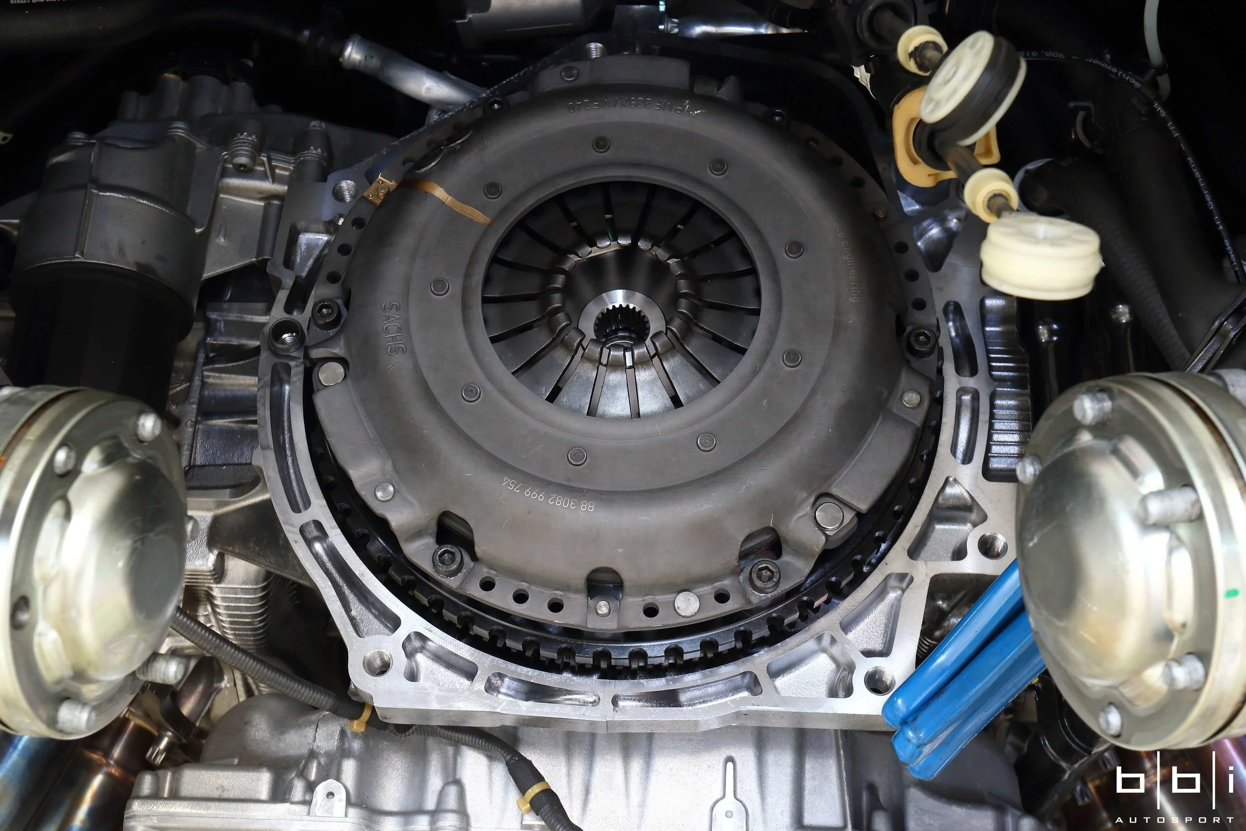 BBi Porsche Cayman GT4 Lightweight Flywheel & Sport Clutch Kit Installed
