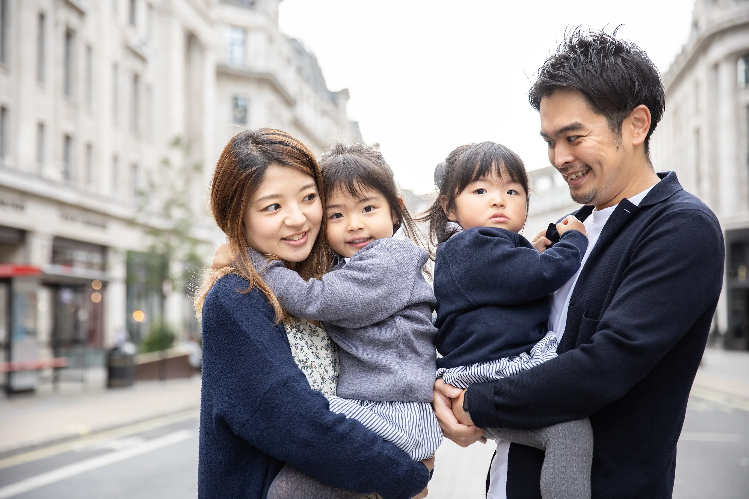 a family of four on Regent street