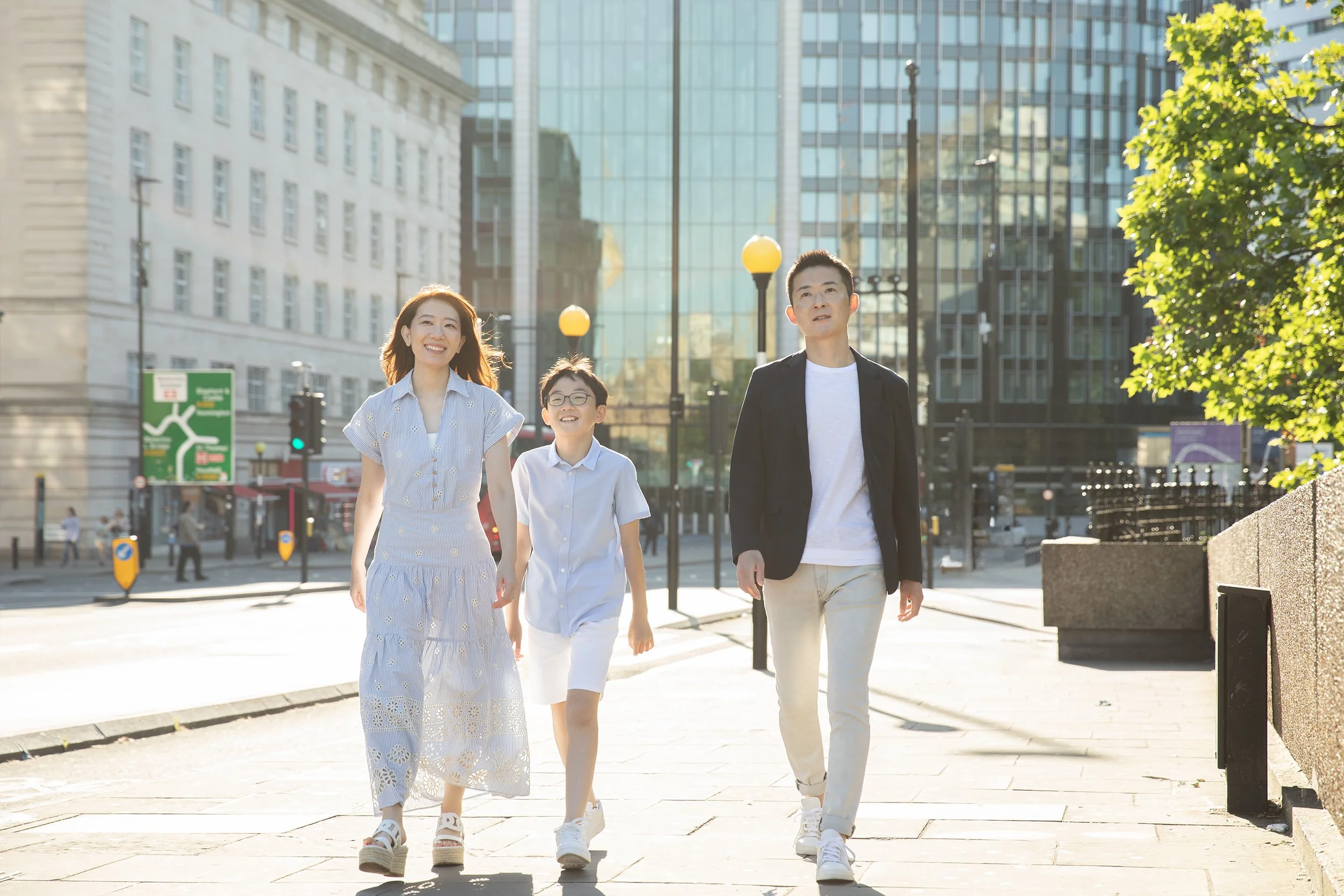 a family walking on Westminster Bridge