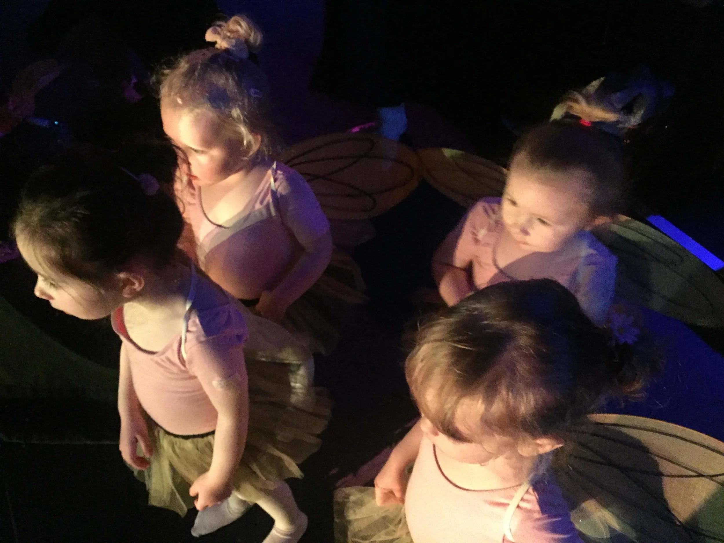 Pre School ballet students ready for their 'Bee Movie' dance 