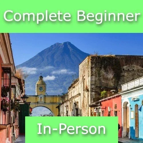 In person Complete Beginner Spanish Thursday 5:00pm - 6:00pm PST (August 6th to September 10th) The class size is 3-6 students per class. Instructor: Ana