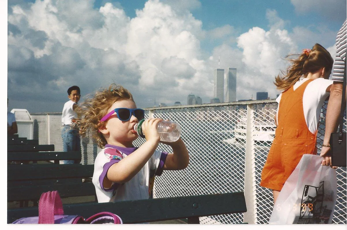 This photo of me on the ferry on my 3rd or 4th birthday gets me every time - the towers are almost blinding now.