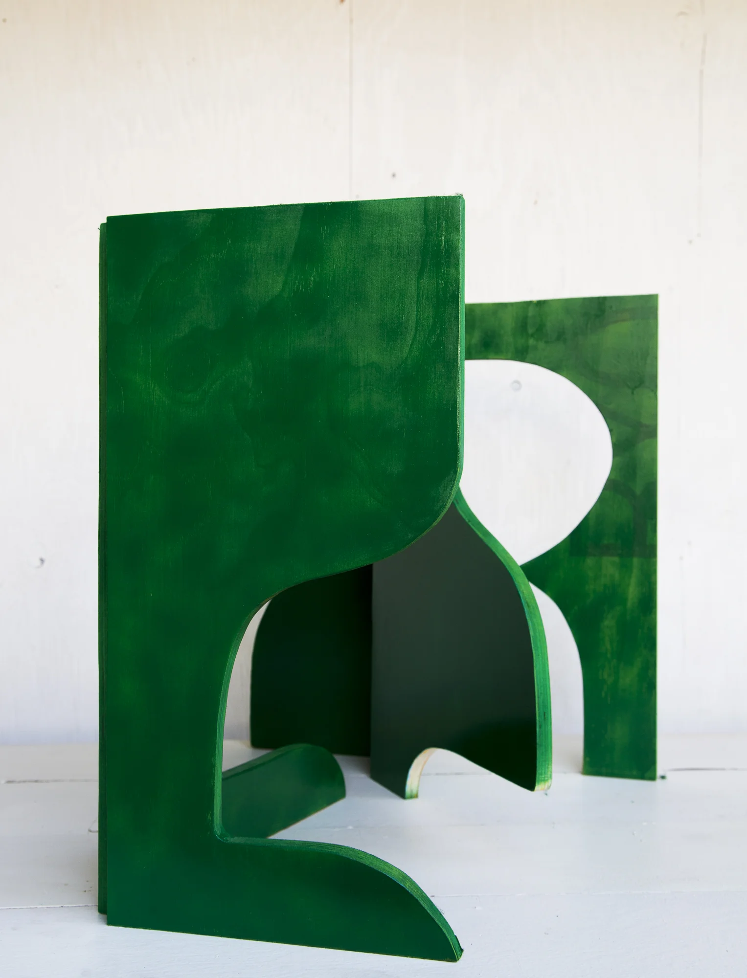 Plywood Wall Study Approx 30” tall Plywood, hinges and acrylic paint
