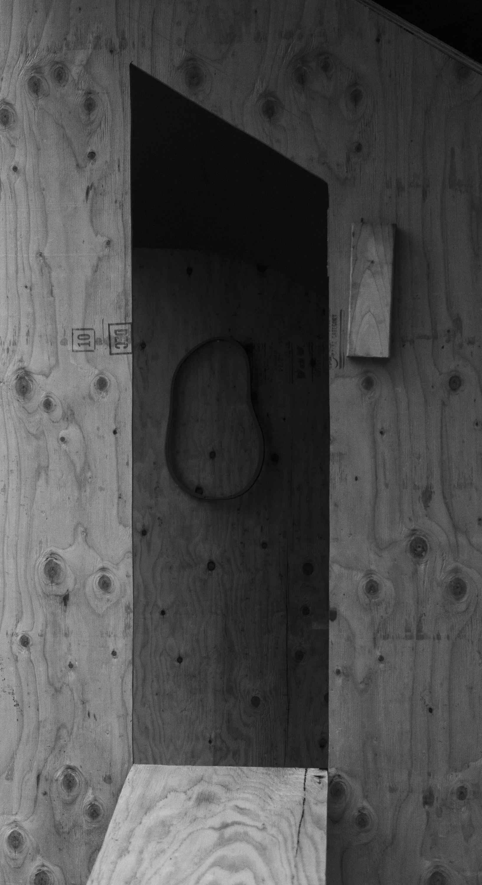 Plywood Wall - In process 8” tall 3 sheets 3/4” Plywood, hinges