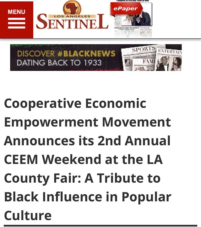 Thanks @lasentinelnewspaper for covering @ceemcoop and our takeover weekend at the #LaCountyFair