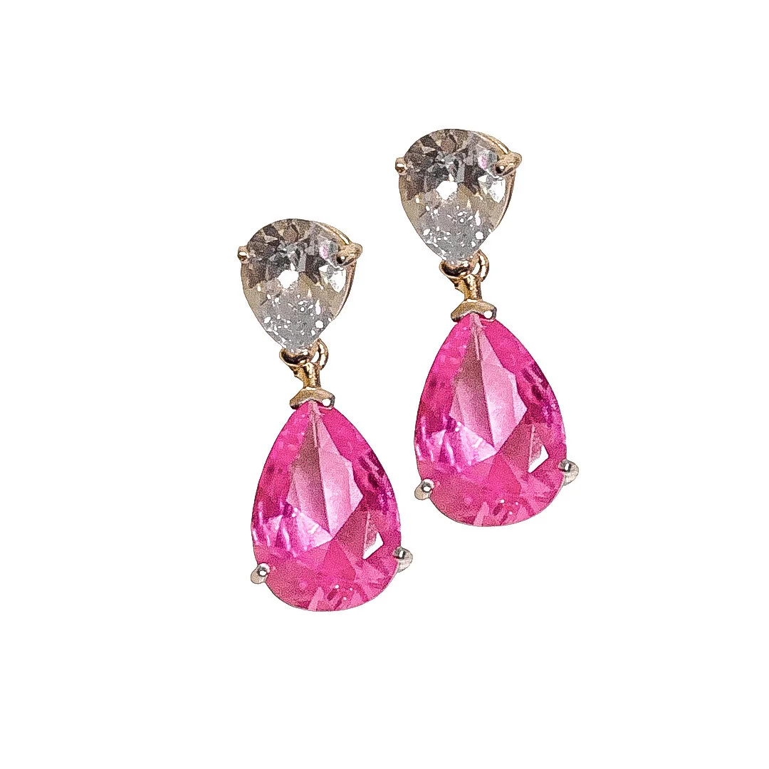 Pink Pear Earrings