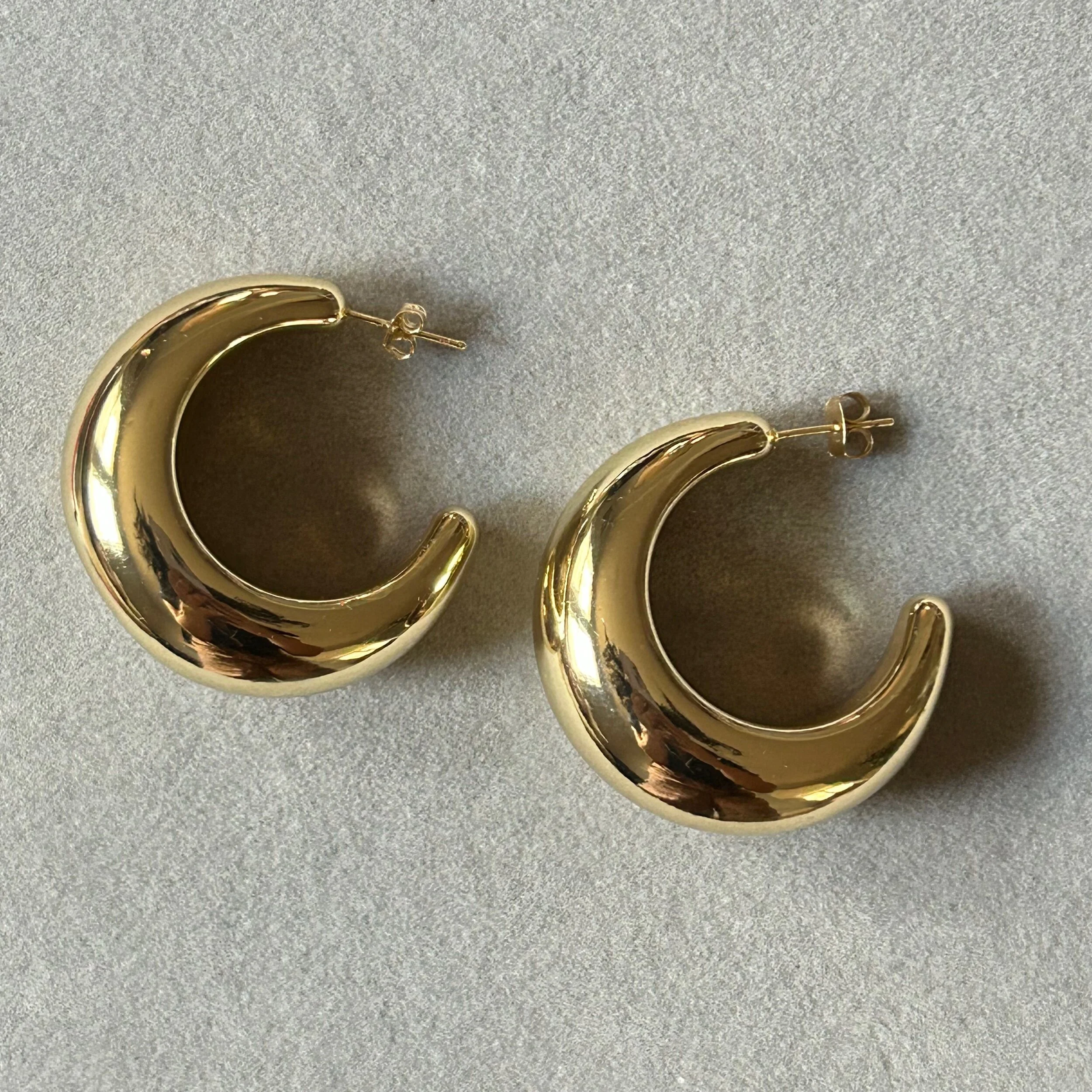 Large Puffy Half Moon Hoops