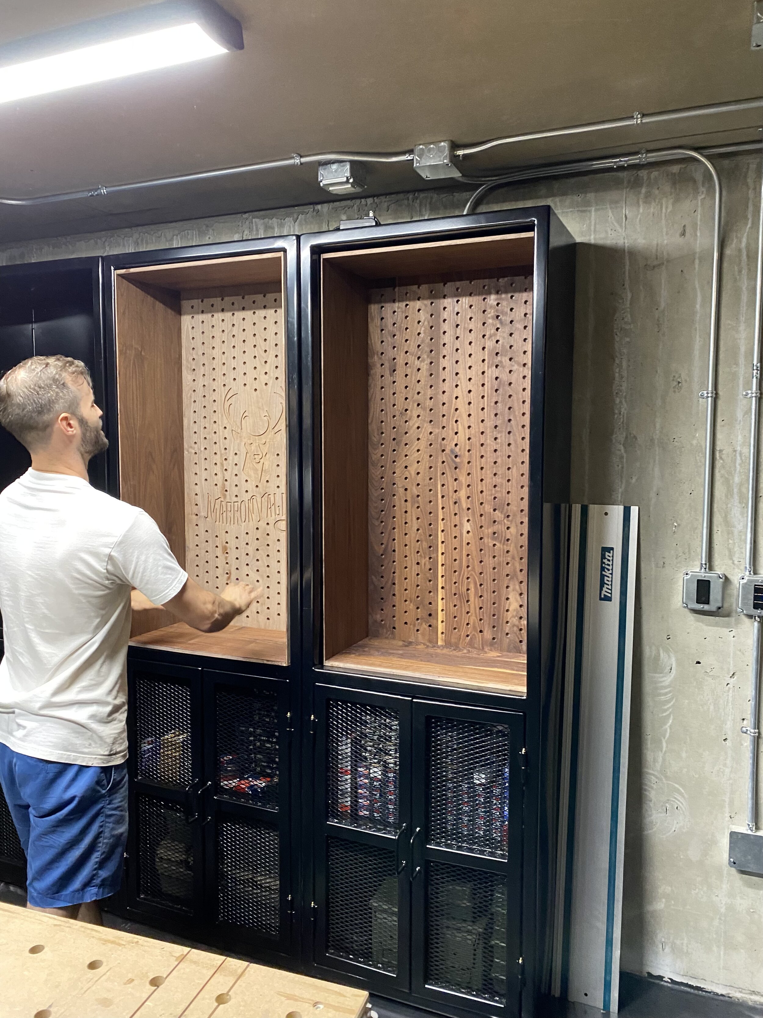  Dry run install for testing continues before securing them to the armory closet 