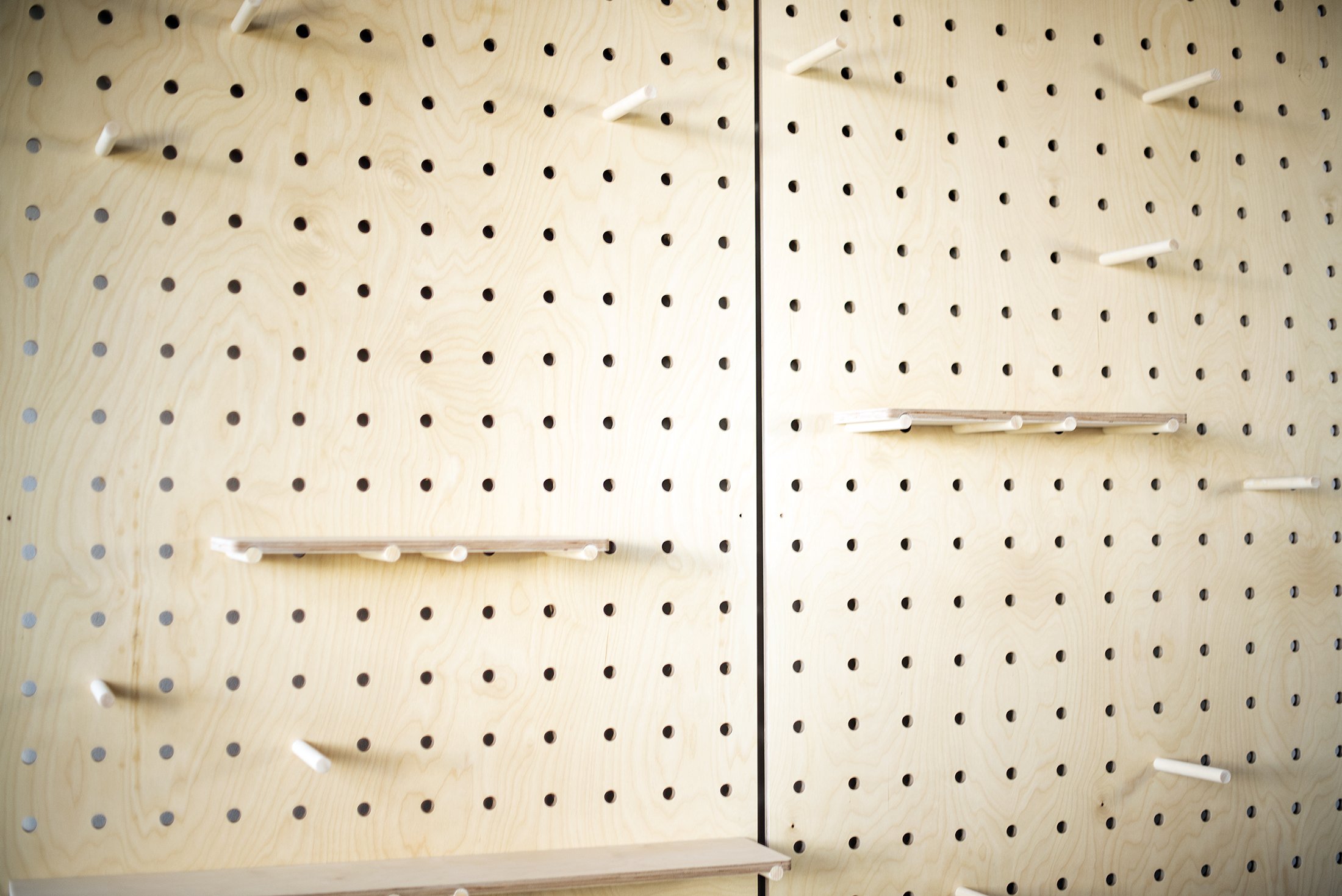 large wooden pegboard wall vancouver 