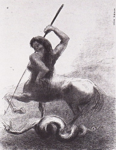 Redon, Planche VI: Il y eut des lutes et de vaines victoires (There were struggles and vain victories)