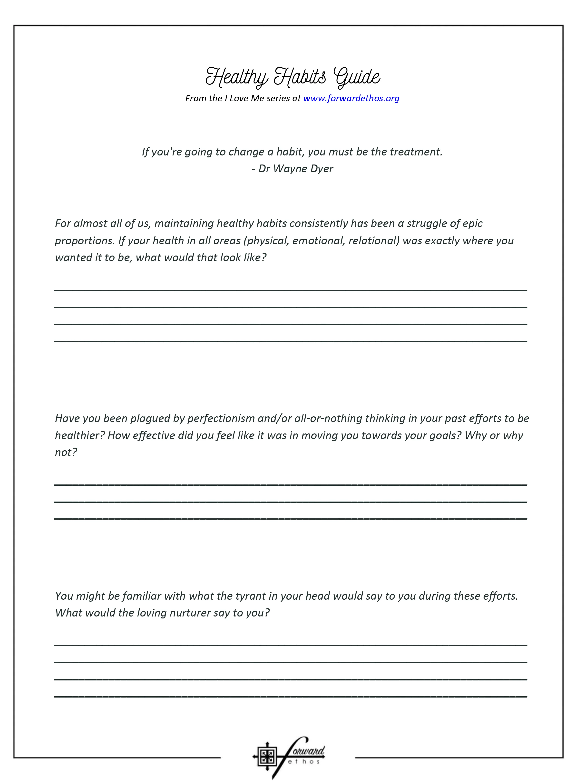 Thinking Patterns CBT Worksheet
