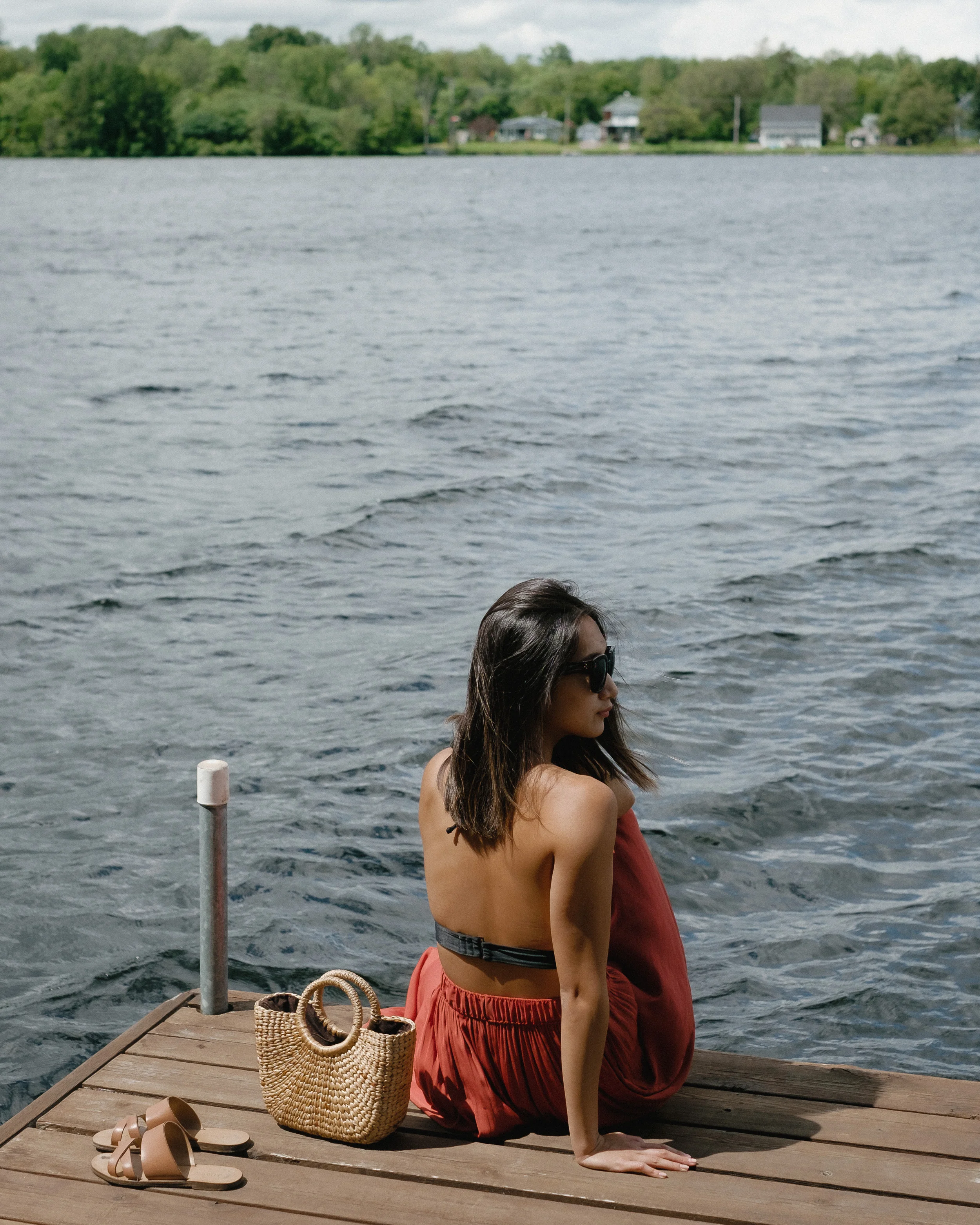 Wearing: pants from Sylvie & Shimmy (similar below), sandals from Jcrew (old), bag from Etsy