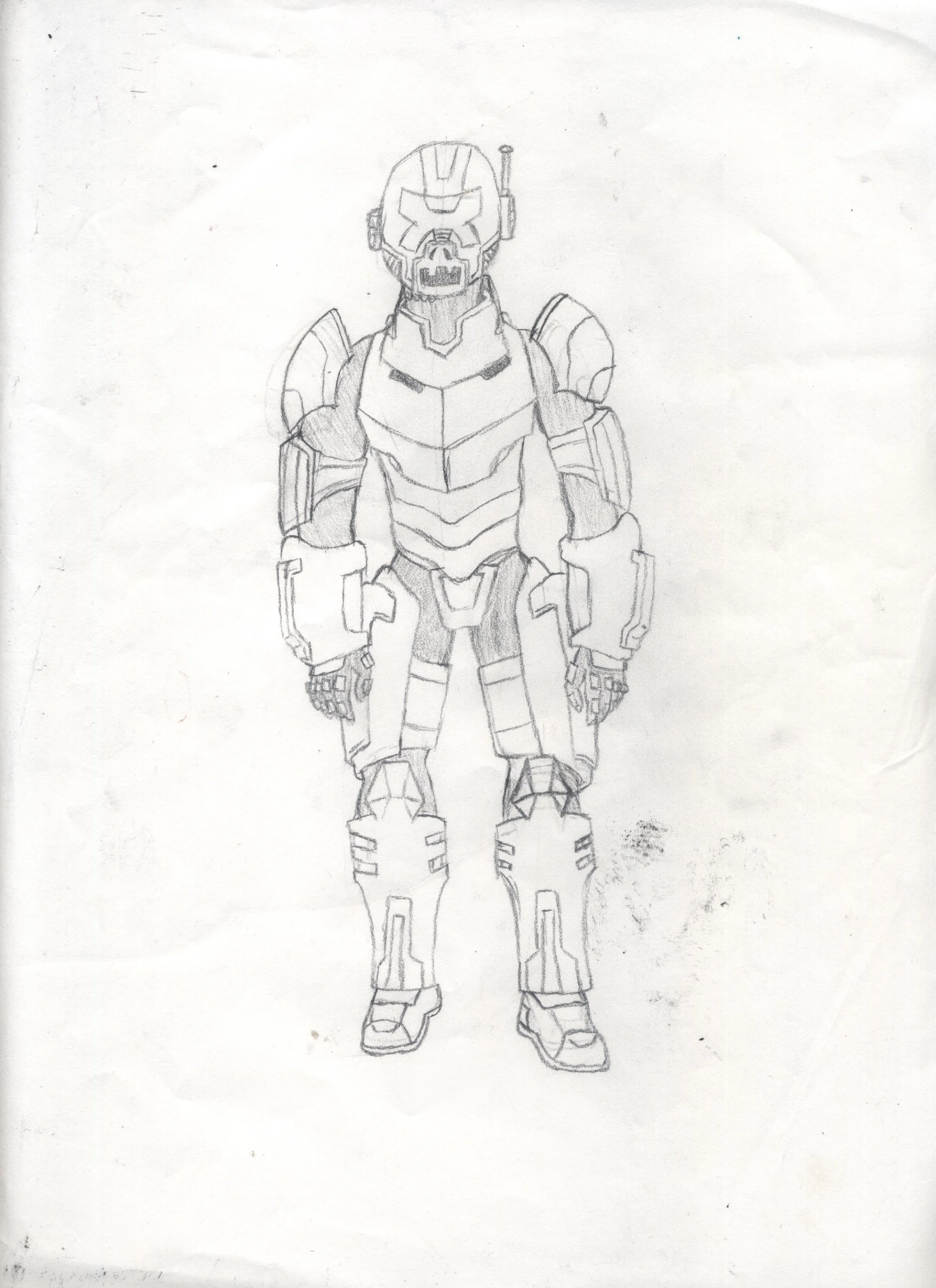 A bounty hunter character used as a reference for a sculpture.