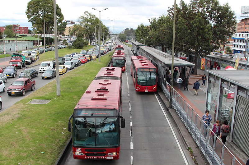 Transmilenio in Bogotá. Photo by Lorne Matalon