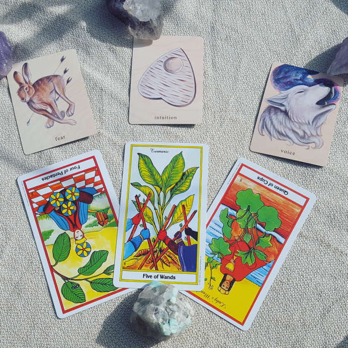Cards from the Herbal Tarot and the Earthbound Oracle
