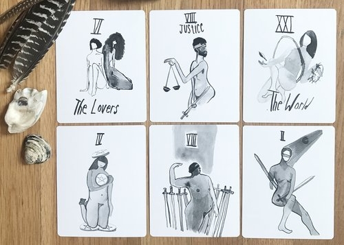 Cards from the Starved City Tarot, pic from Meadow Queen