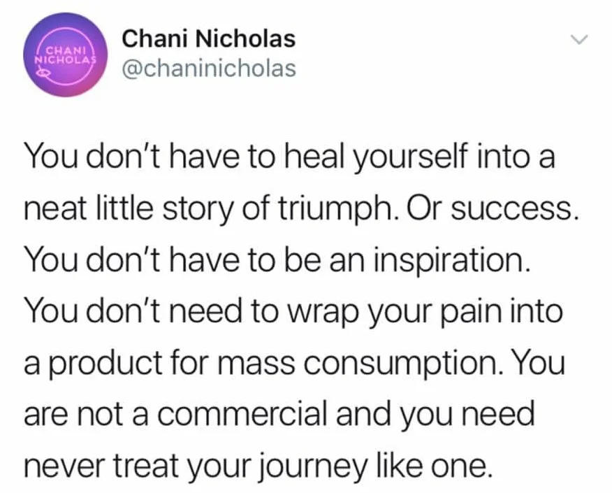 a reminder for when I feel obligated to tell an inspirational story rather than my story