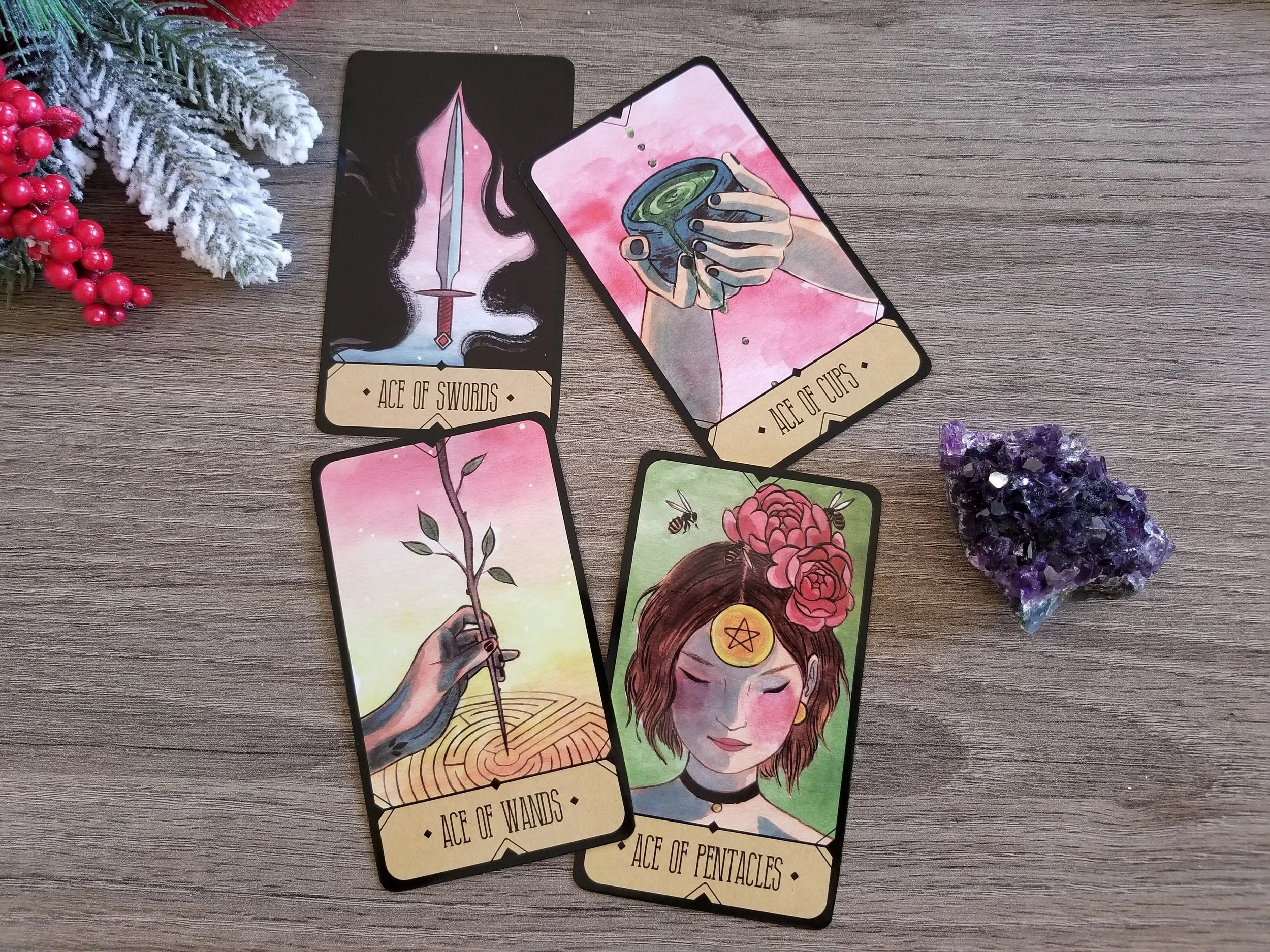 Aces from the Sasuraibito Tarot