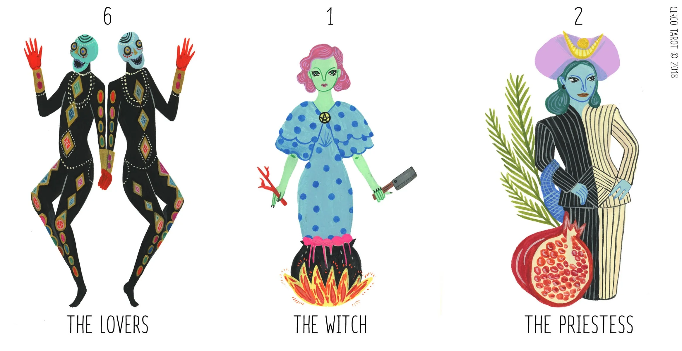 a forthcoming hand-painted deck from Marisa, whose High Priestess has me sprung already!