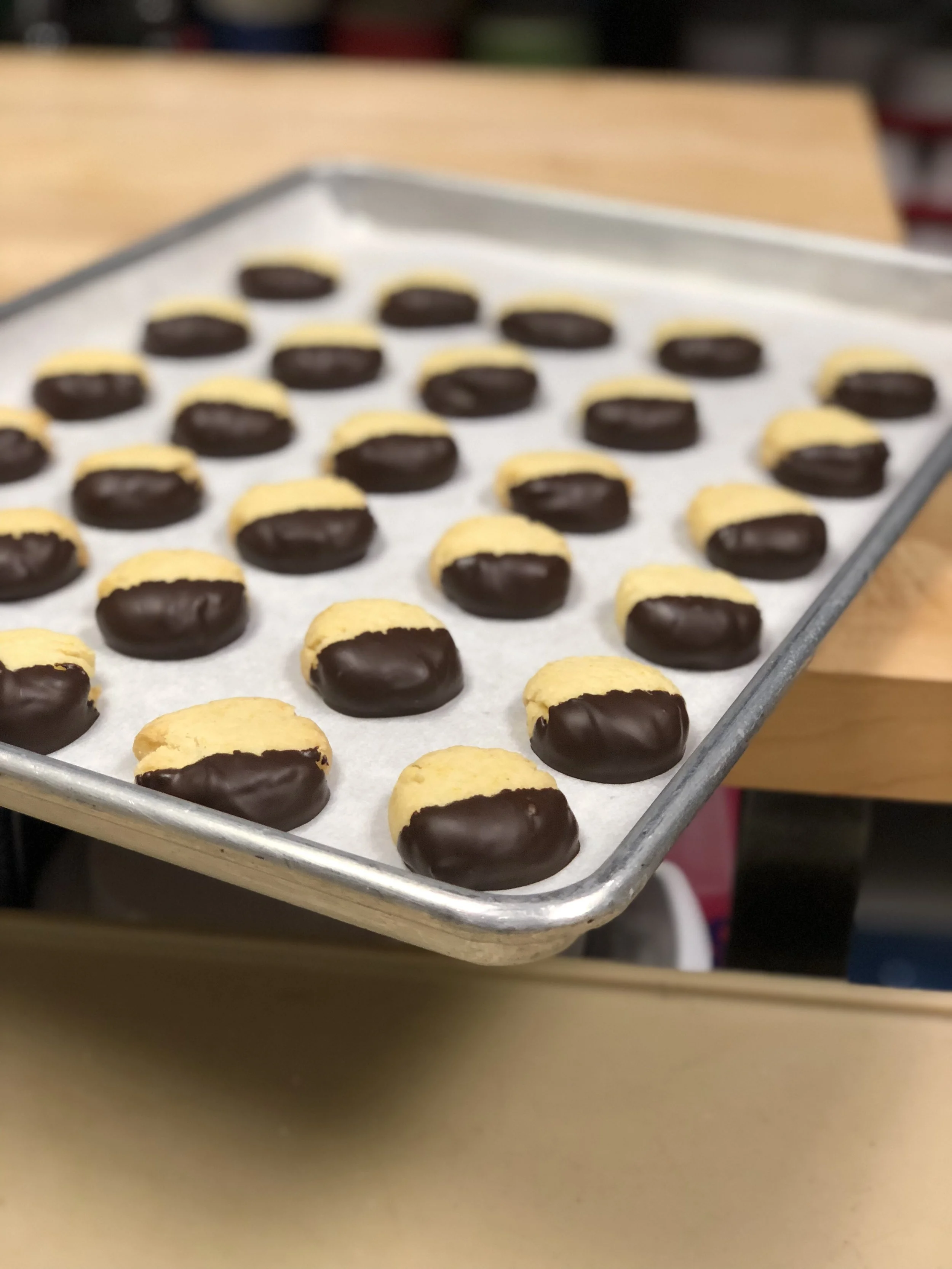 Chocolate Dipped Three Citrus Shortbread
