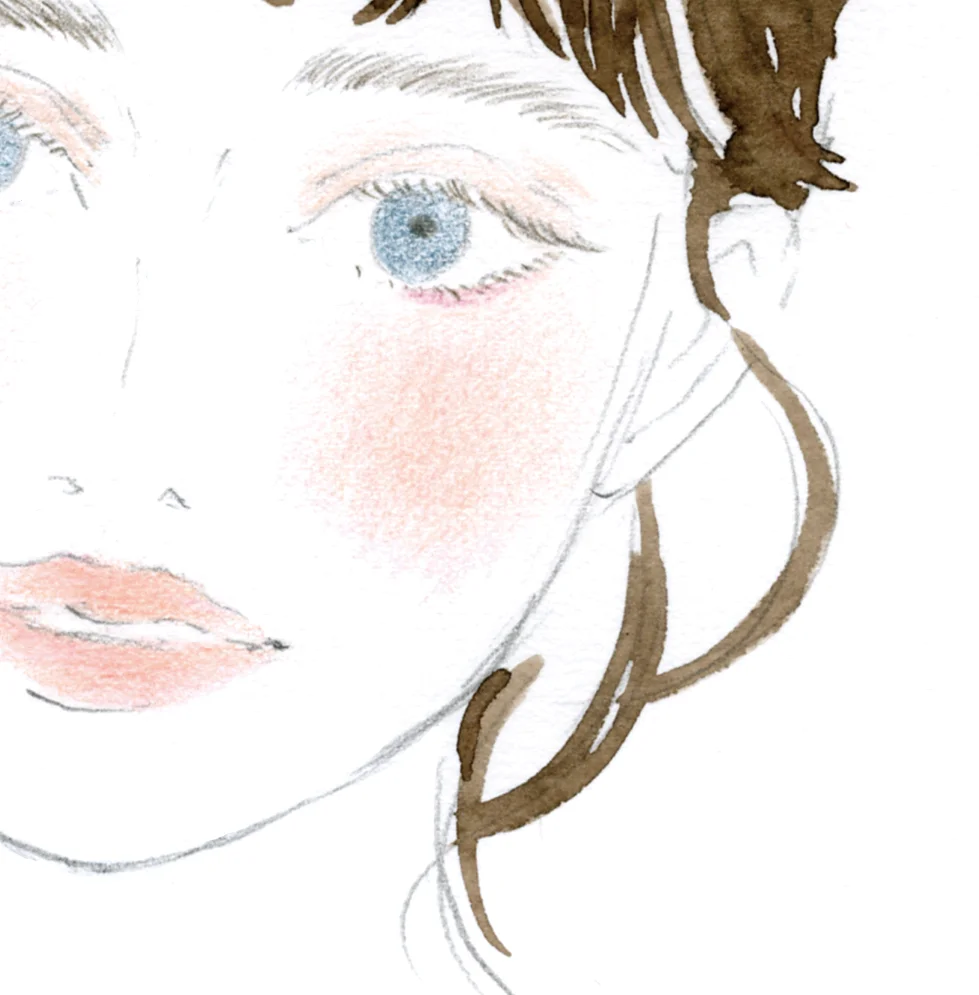 Client Work for ONLY MINERALS CATALOG Tied up with Shinobu Igari (Makeup artist) Illustration by Yuriko Oyama