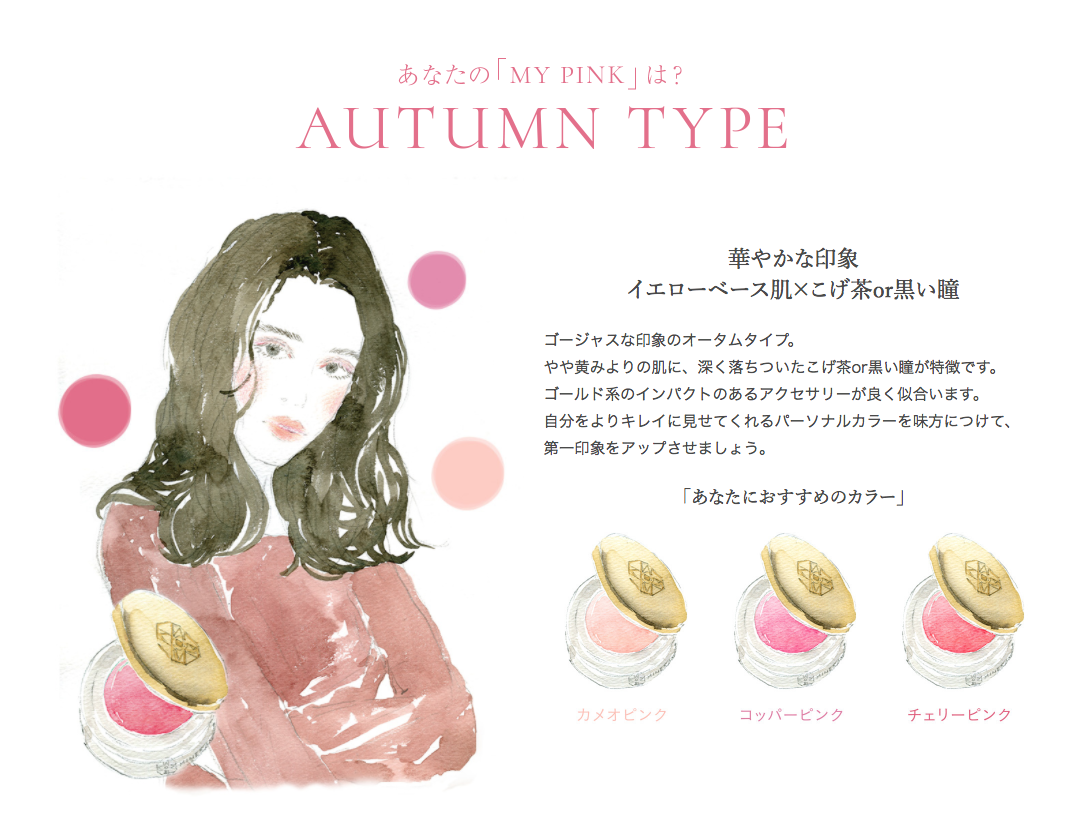  ONLY MINERALS Website and display adverts illustration ”My Pink Collection”  オンリーミネラルズ ウェブサイト、店頭広告イラストレーション 