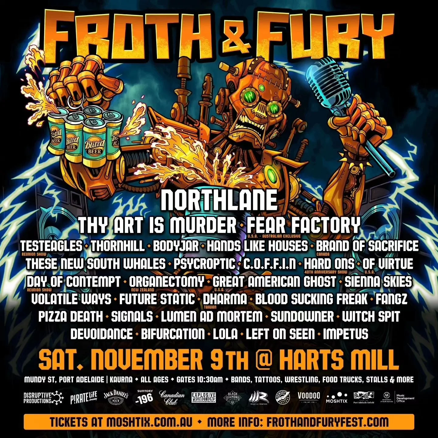 We are 10 days out from the mammoth @frothandfuryfest in Adelaide, Australia 🇦🇺 
With less than 800 tickets remaining, this is going to be massive! Don't miss out on tickets! We can't wait to slam a few frothys and get furious with you all 🍻