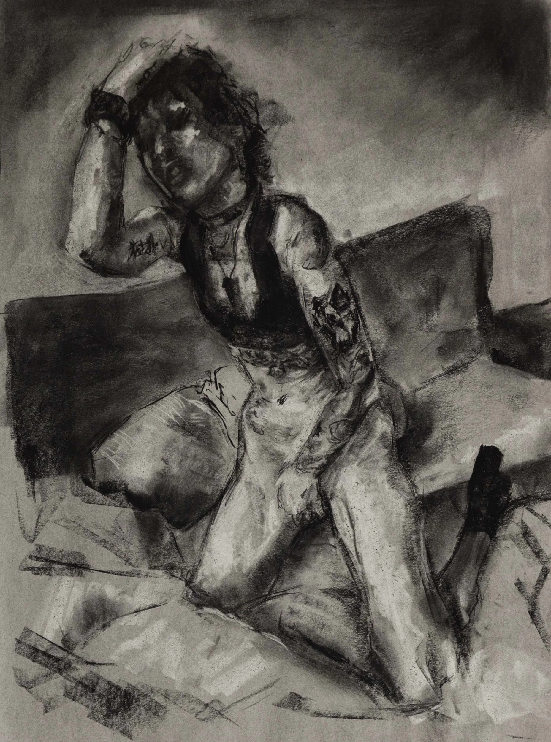 Original Media: Charcoal on Paper Original Size: 14" by 18" Original Date: May 2017 Ref Photographer : Fledermausland_pa Ref Model : Triz Taess