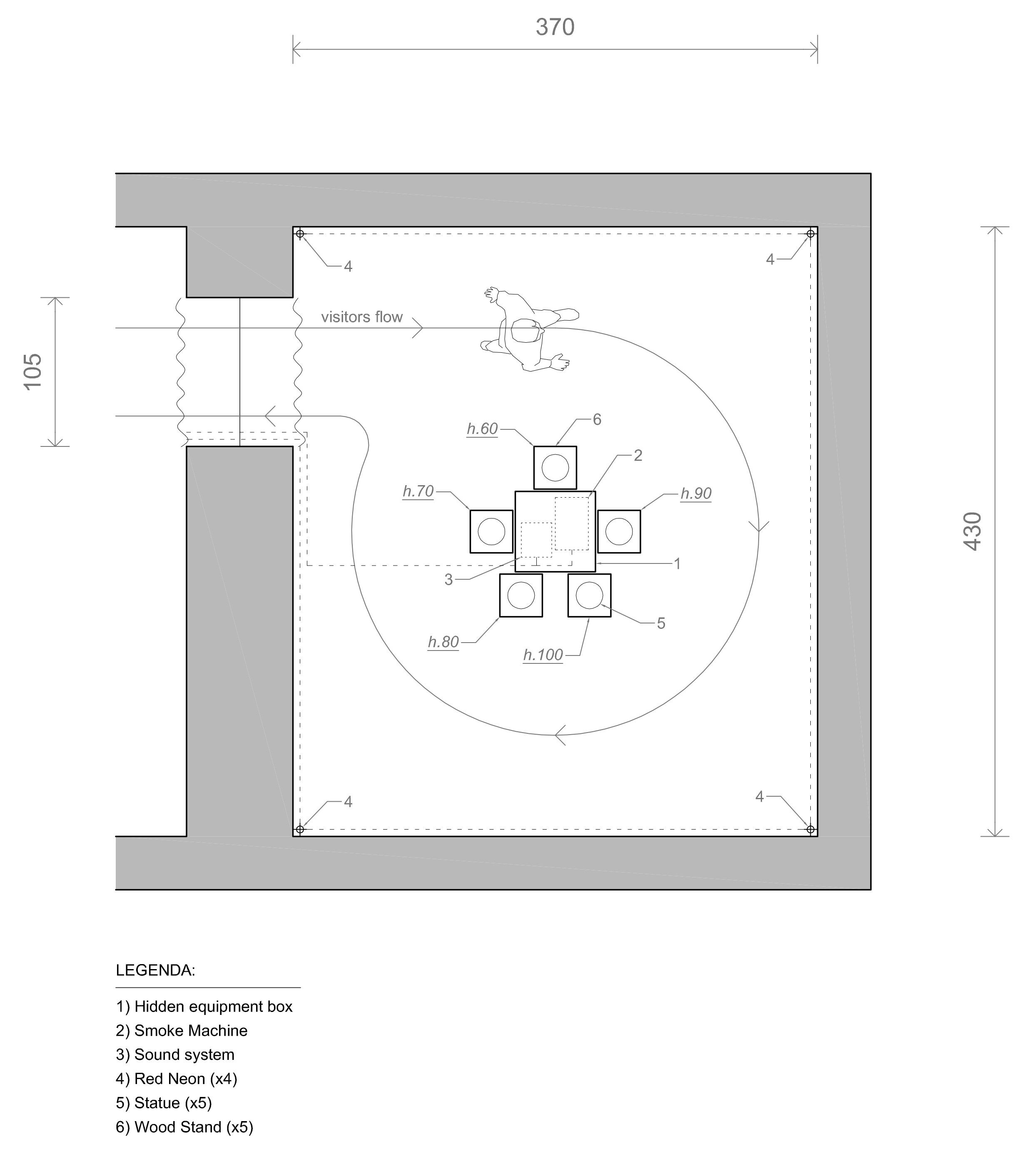Room planning and design of the immersive installation