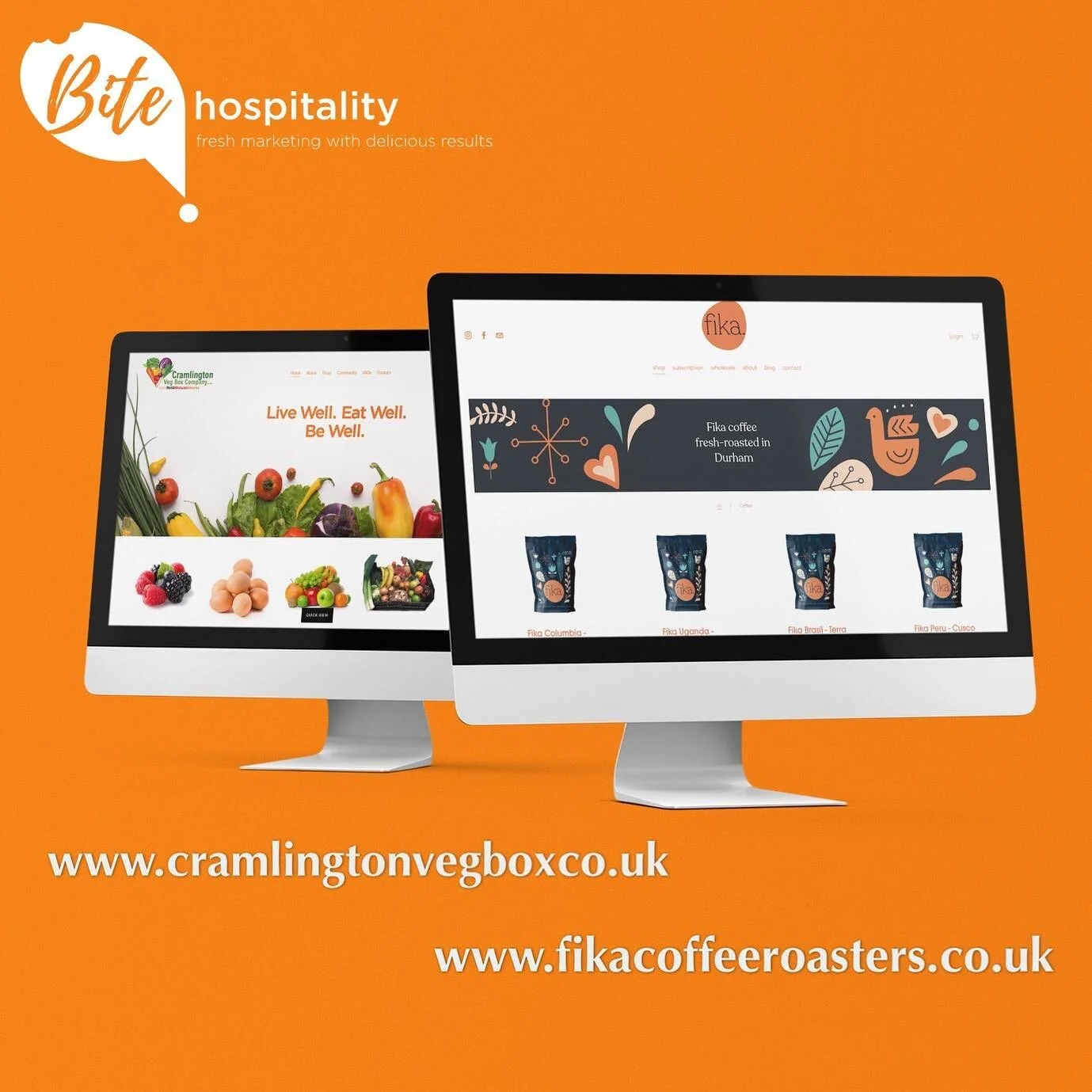 It&rsquo;s been a busy week for Bite Hospitality. Two exciting ecommerce launches in a week. It was a pleasure to work with the guys from @fikacoffeeroasters in Durham and also Cramlington Veg Box Company. Two fantastic businesses run by passionate p