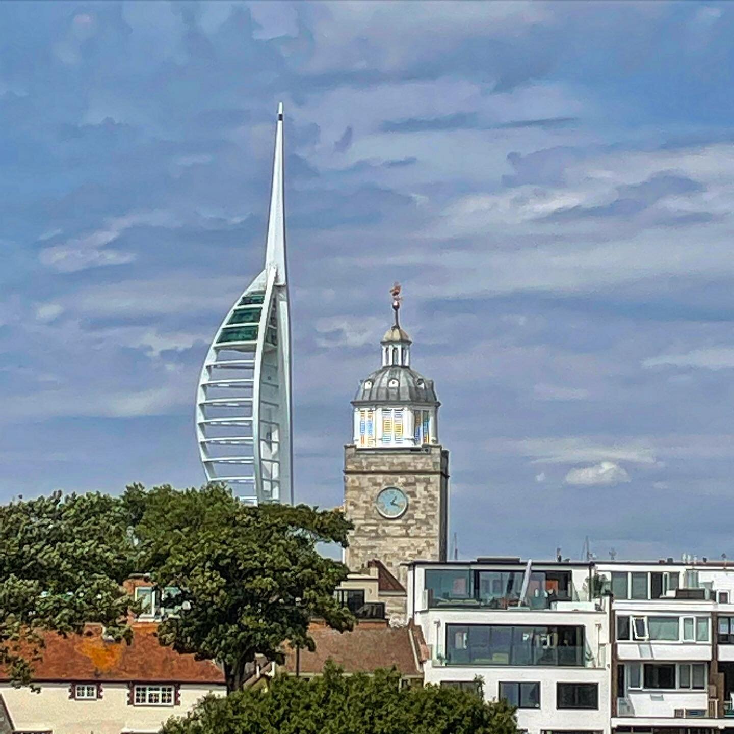 Towers new and old, overlooking #oldportsmouth from #southsea.

.
.
.
#portsmouthcathedral #portsmouth #churchofengland #cathedralsofinstagram #pompey #cathedralofthesea #cathedral #church #worship #god #heritage #englishcathedrals #portsmouthhistory