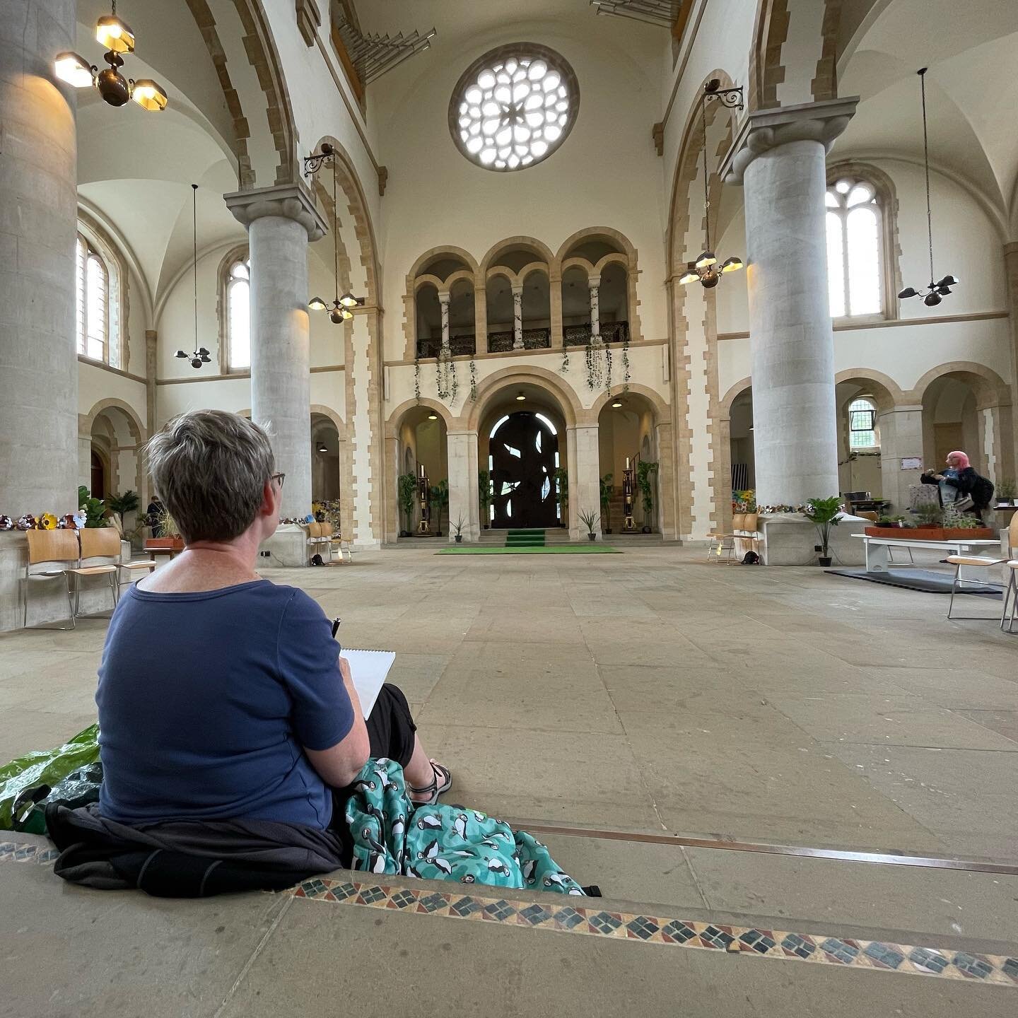 We are pleased to be joined by the @uskportsmouth today at #TheWildCathedral who are taking inspiration from the sensory garden and our magnificent architecture. 

You can pop down yourself and explore daily until the 3 September, or join us this Fri