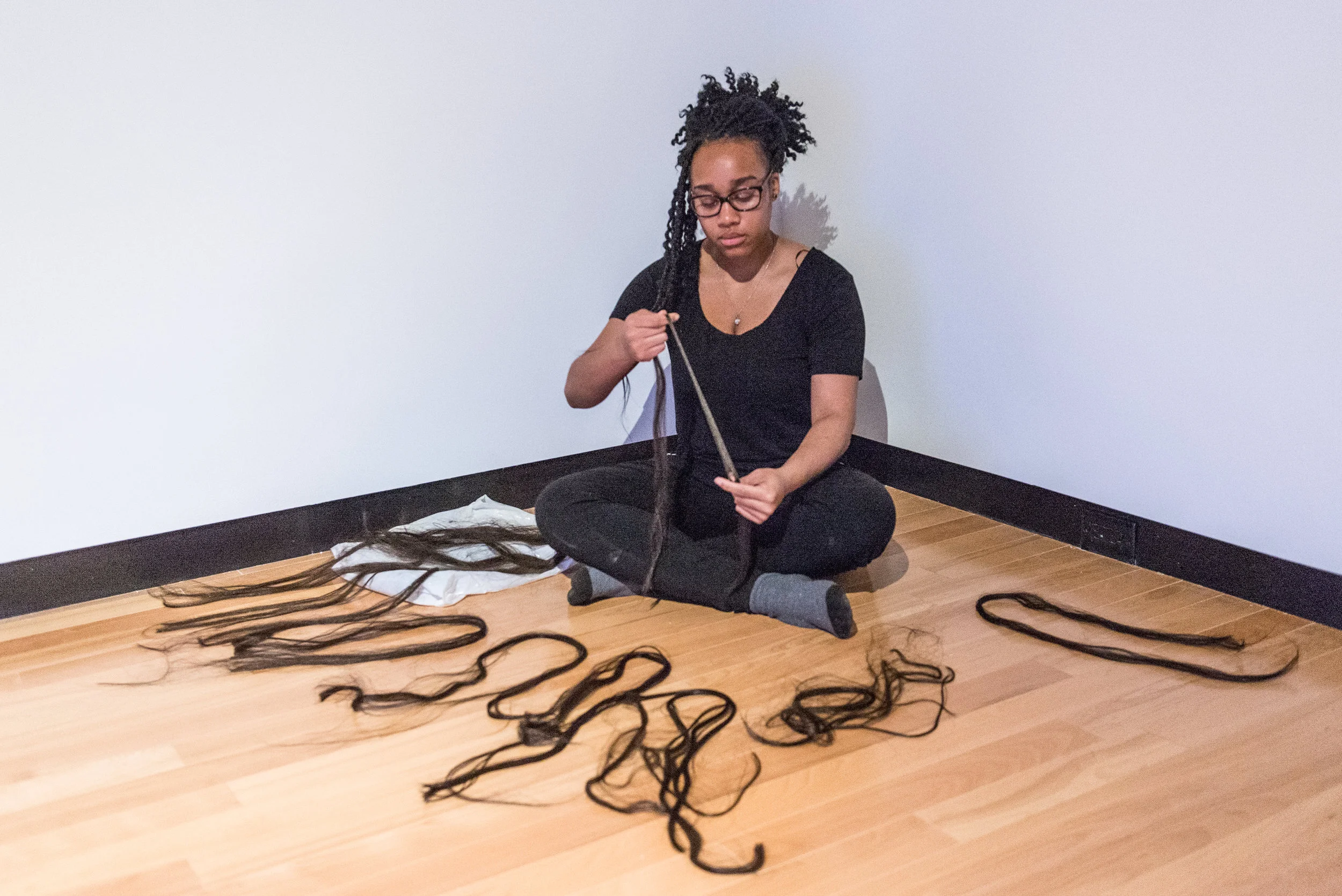 through a brass channel- Jessica Karuhanga. Performer: Kimberly Wint. Photo: Henry Chan