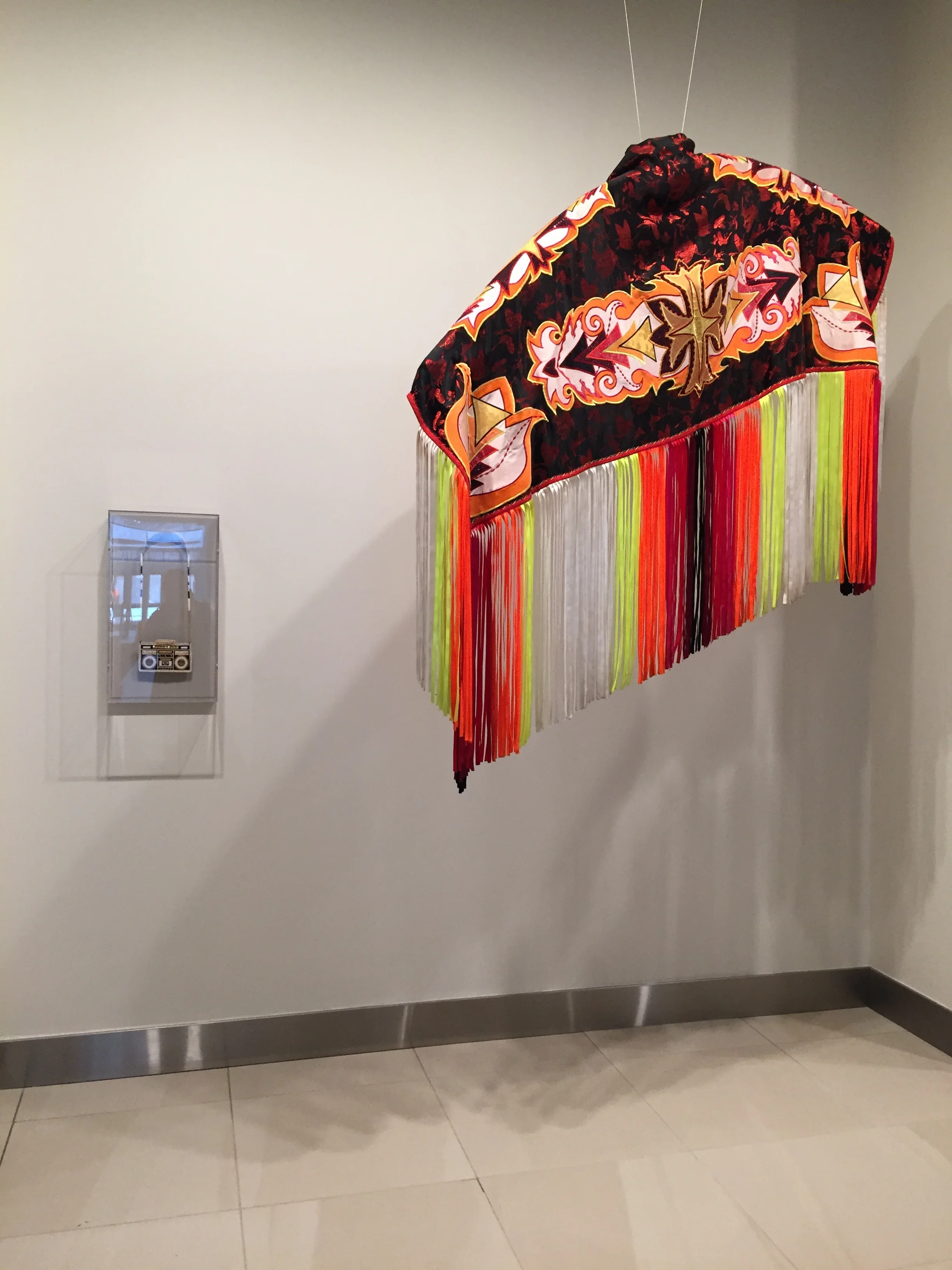 Angela Miracle Gladue. Fancy Dance Shawl &amp; Boombox