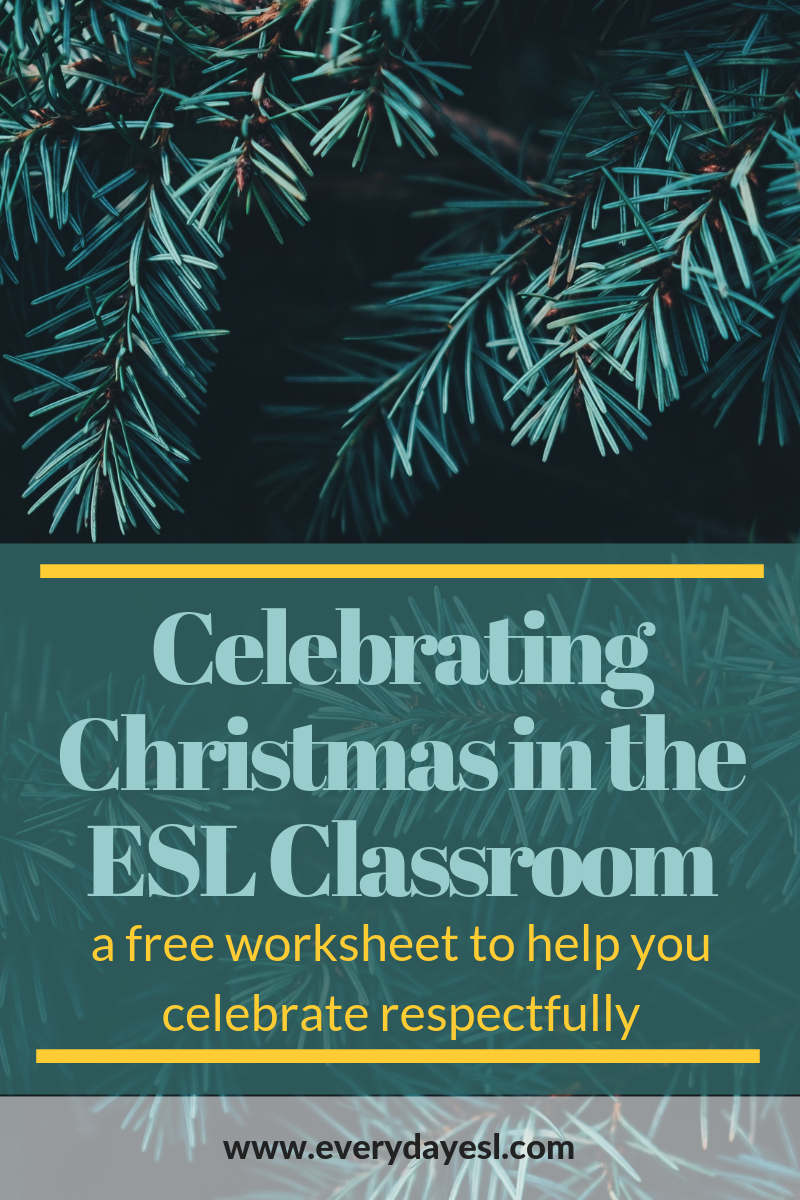 christmas around the esl classroom free worksheet lesson activities everyday esl