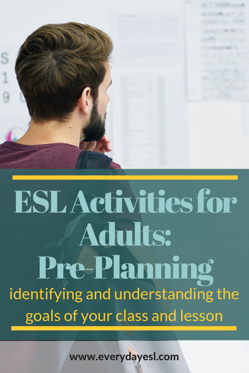 ESL Activities for Adults: A Pre-Planning Guide