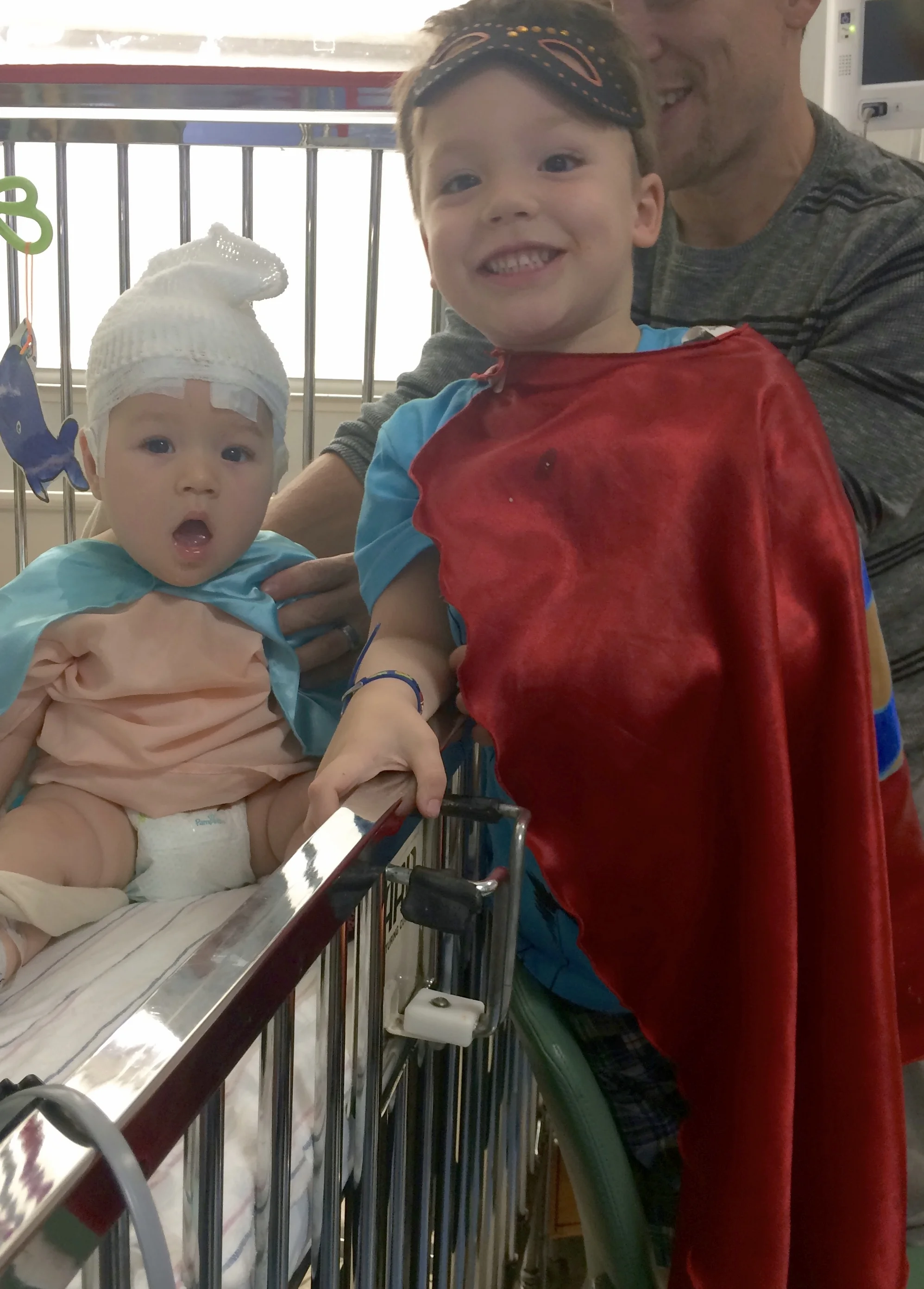 Superhero visit during Adelaide’s first inpatient EEG, May 2016