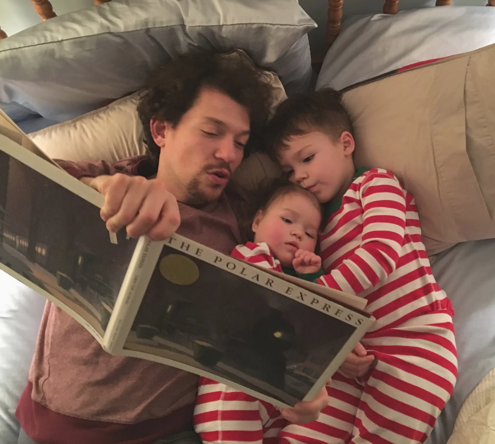 Reading with Daddy, Christmas Eve 2016