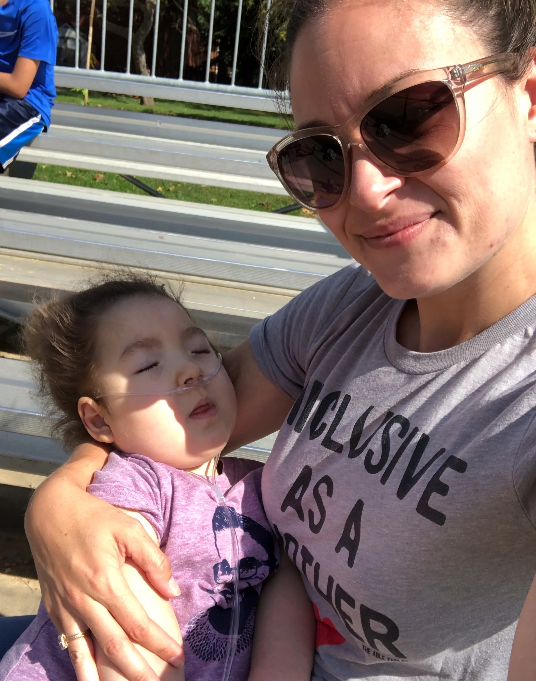 The calm before the mast cell storm at big bro’s baseball game. August 2019
