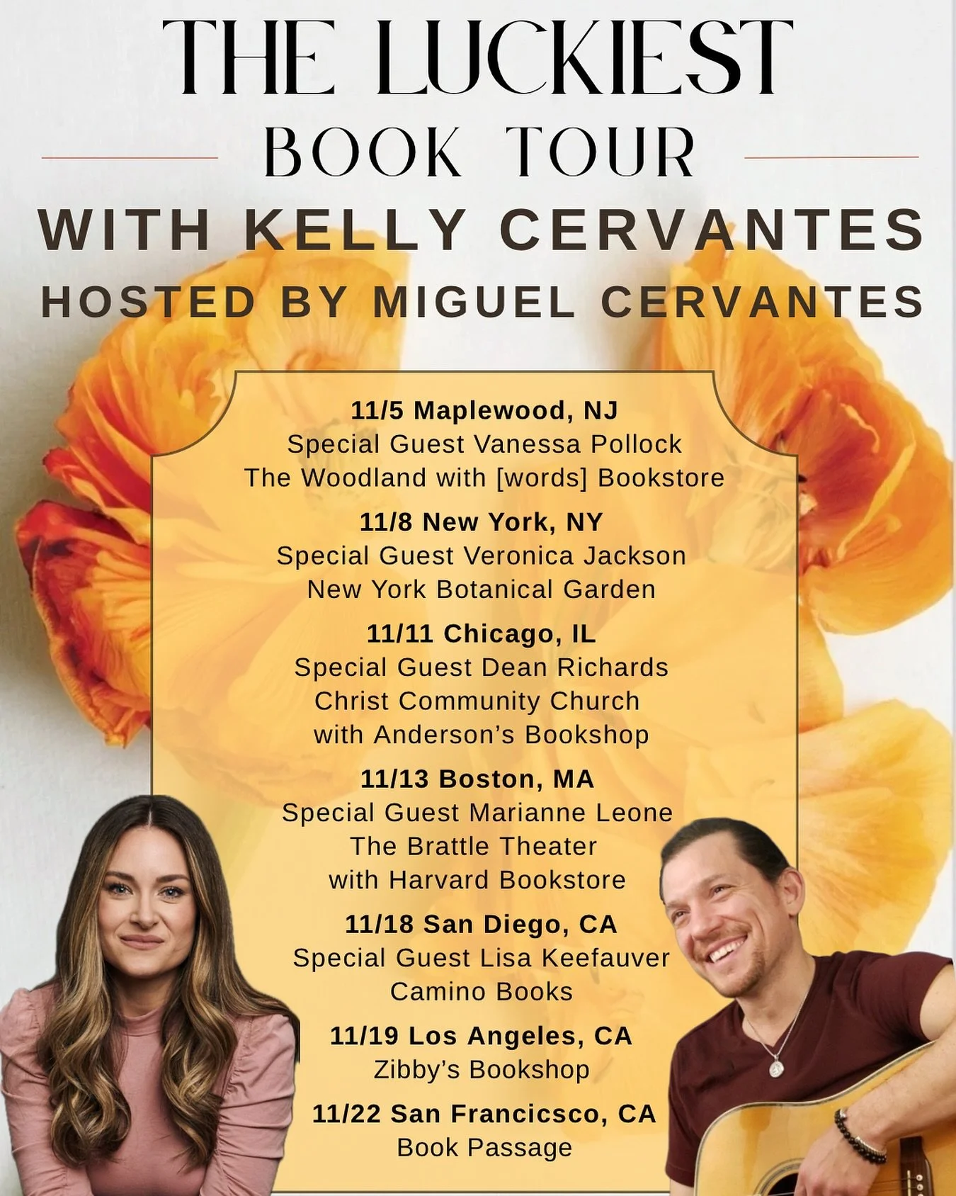 We are taking this book on the road and Miguel is coming with me!!! 

*Maplewood, New York, Chicago, Boston, San Diego, LA, and the Bay Area* get your tickets now for an afternoon or evening that I know will fill your cup. 

Miguel will perform, I wi