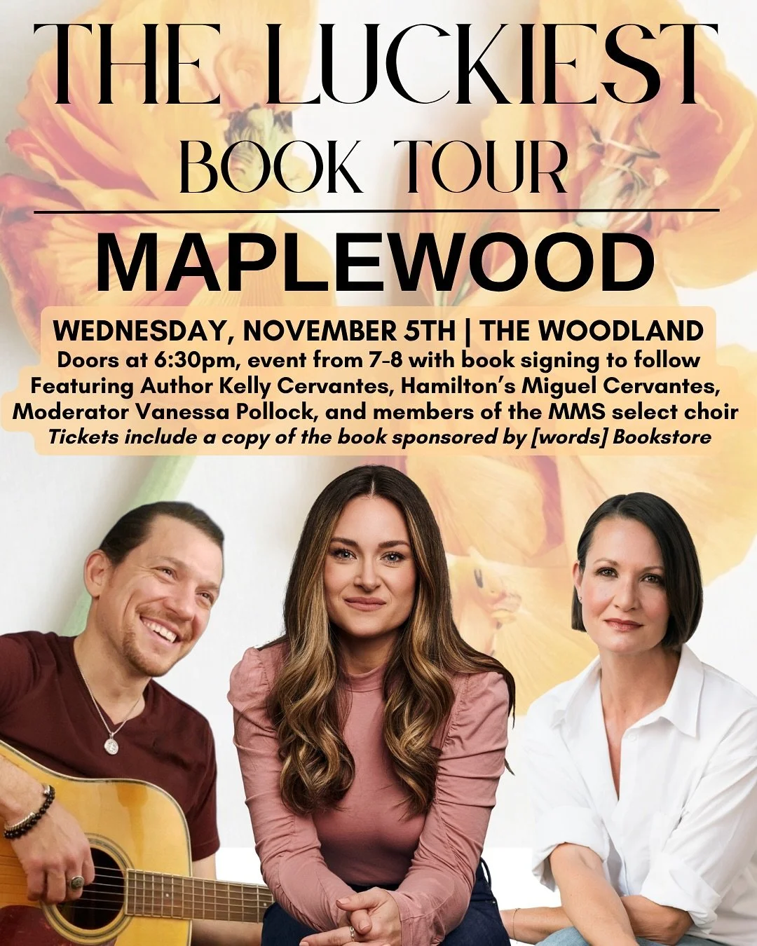 My book tour looks a little different this year: I&rsquo;m bringing @mig.cervantes along with me and, yes he will be performing. 

But also, in Maplewood, NYC, Chicago, and Boston we&rsquo;re hosting ticketed events in exceptional spaces. AND your ti