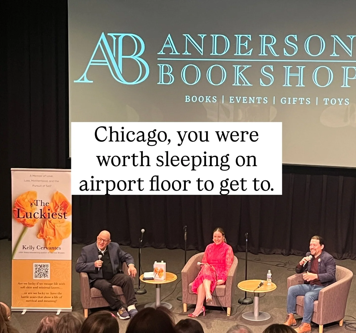 Sweet (second) home, Chicagooo!
What a wild, whirlwind, and utterly wonderful 2 days. Capped off with last night&rsquo;s event with @andersonsbookshop, @wgndean, and @mig.cervantes.

I am still riding high from meeting all of you, reconnecting with o