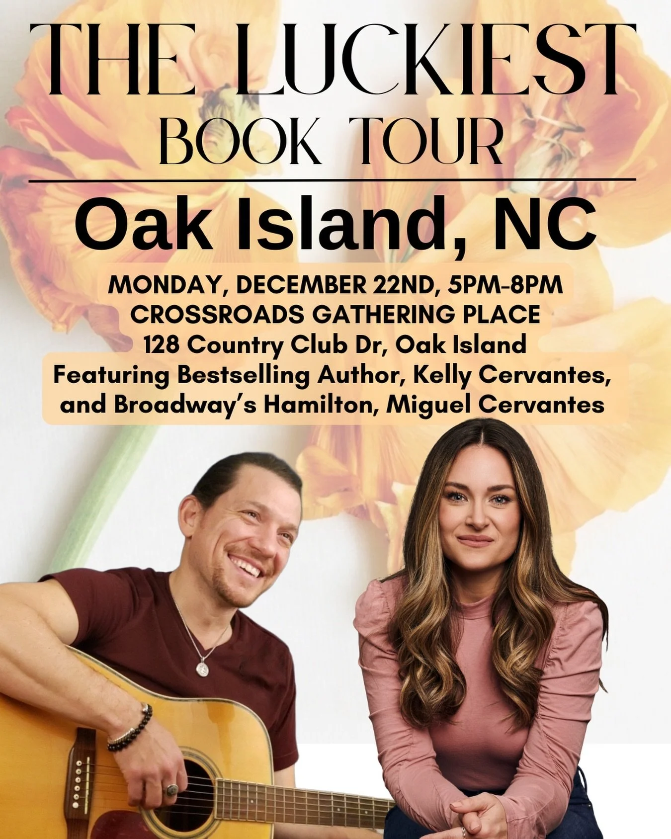 One final book event for the year!!!

North Carolina we cannot wait to see you in Oak Island on Monday! The whole family will be there (and I mean THE WHOLE family). Get ready for music, conversation, and some good pre-holiday fun. Bring your books t