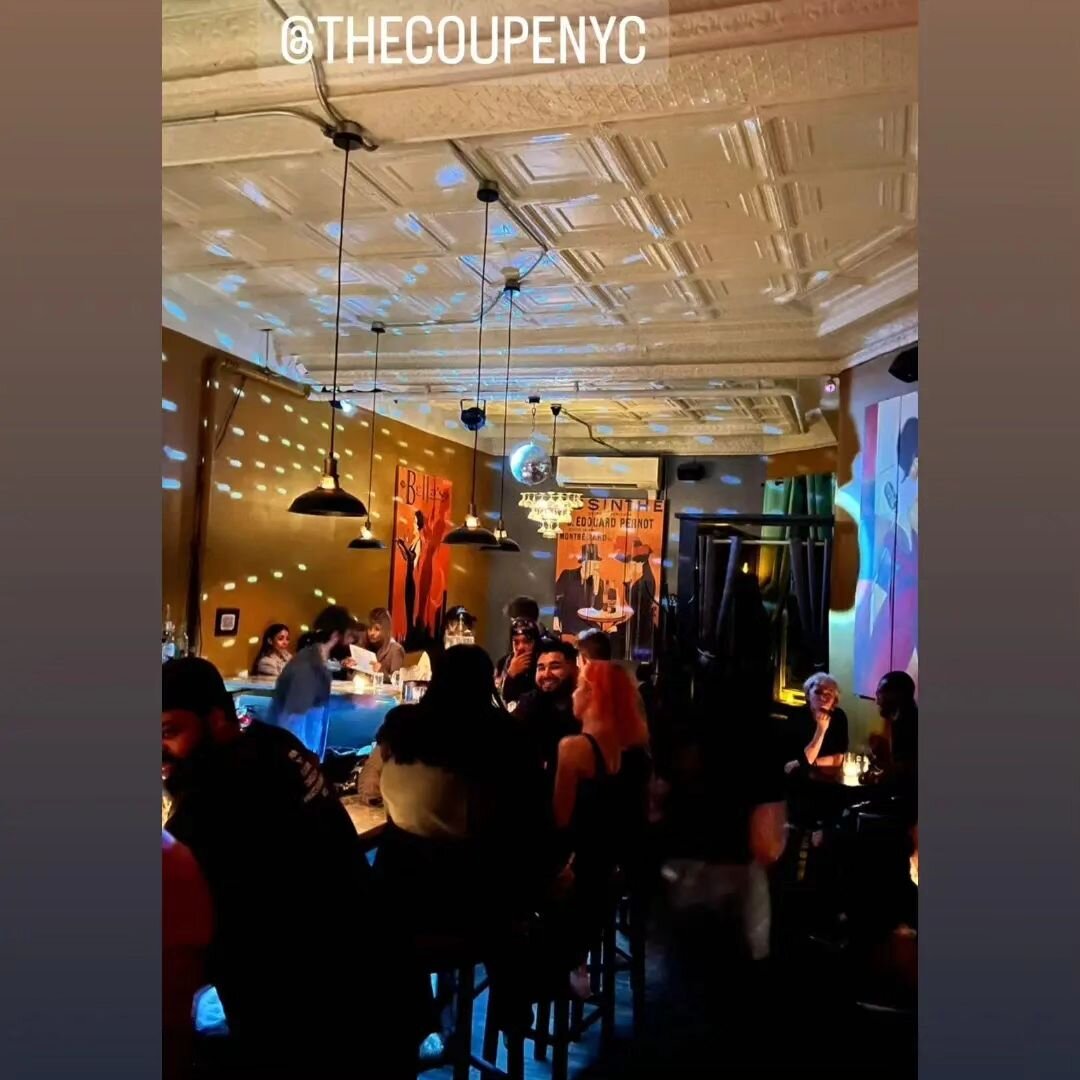 The Saturday Night Cocktail Party. 
Drinks and Bites 6PM to 4AM.

The Coupe - 
🏆New York Magazine's Best of New York!
🏆Thrillest best bars in NYC right now
🏆Vinepair best place to get a cocktail in SINY
💥Official #nyclocallegends

🍸🍴Drinks and 